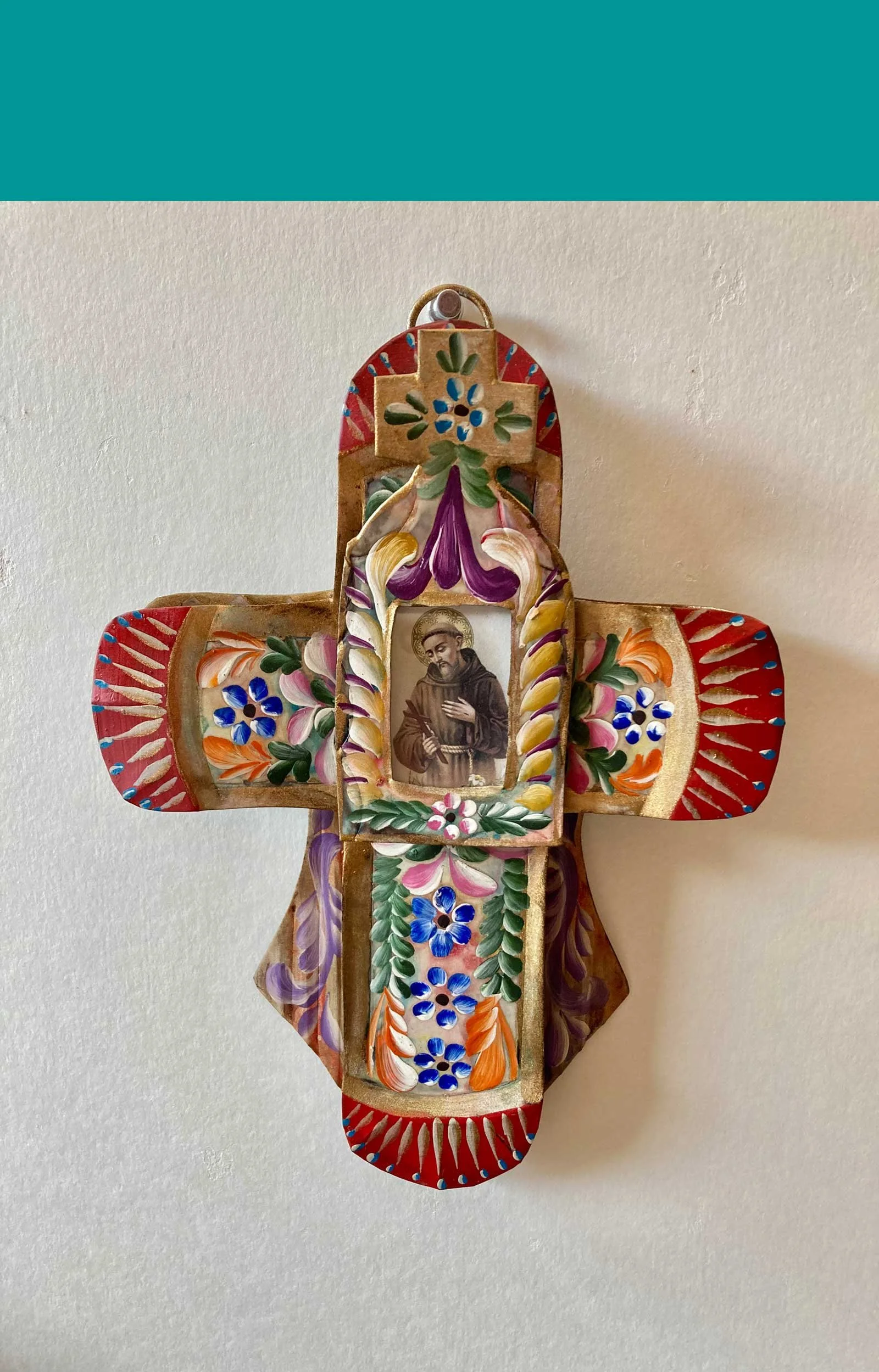 C2. Painted tin cross by David