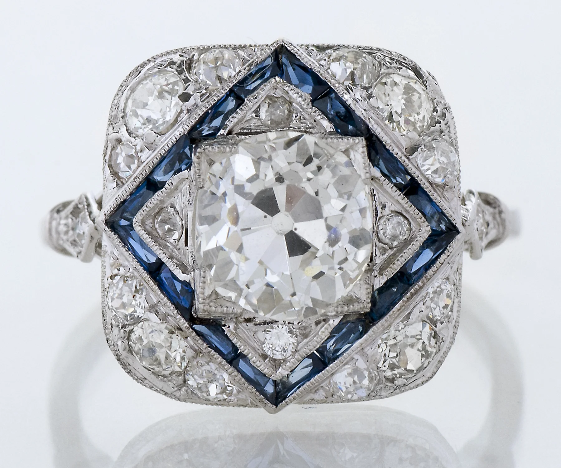 Art Deco Platinum Sapphire