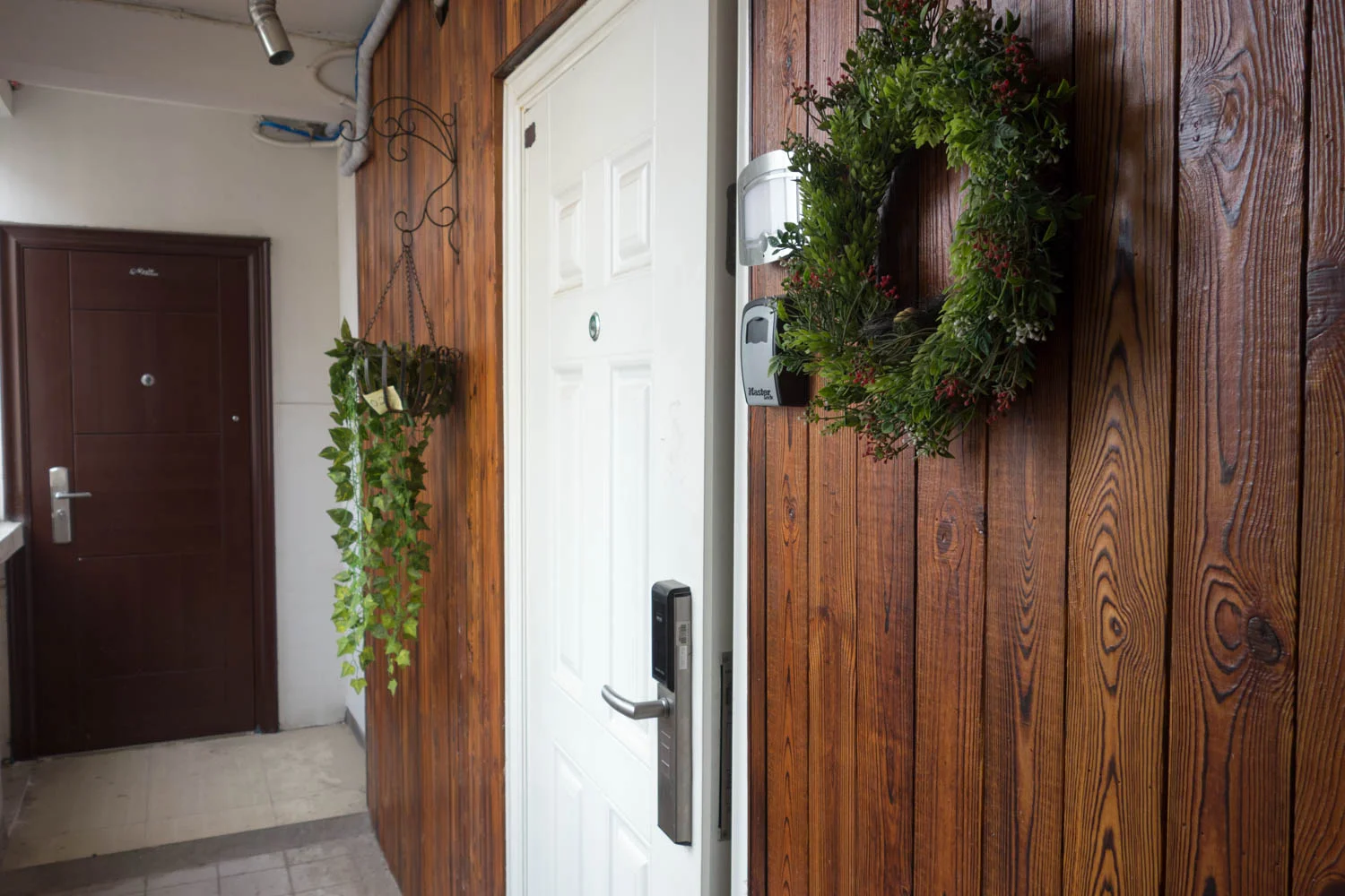 The front door to our Airbnb