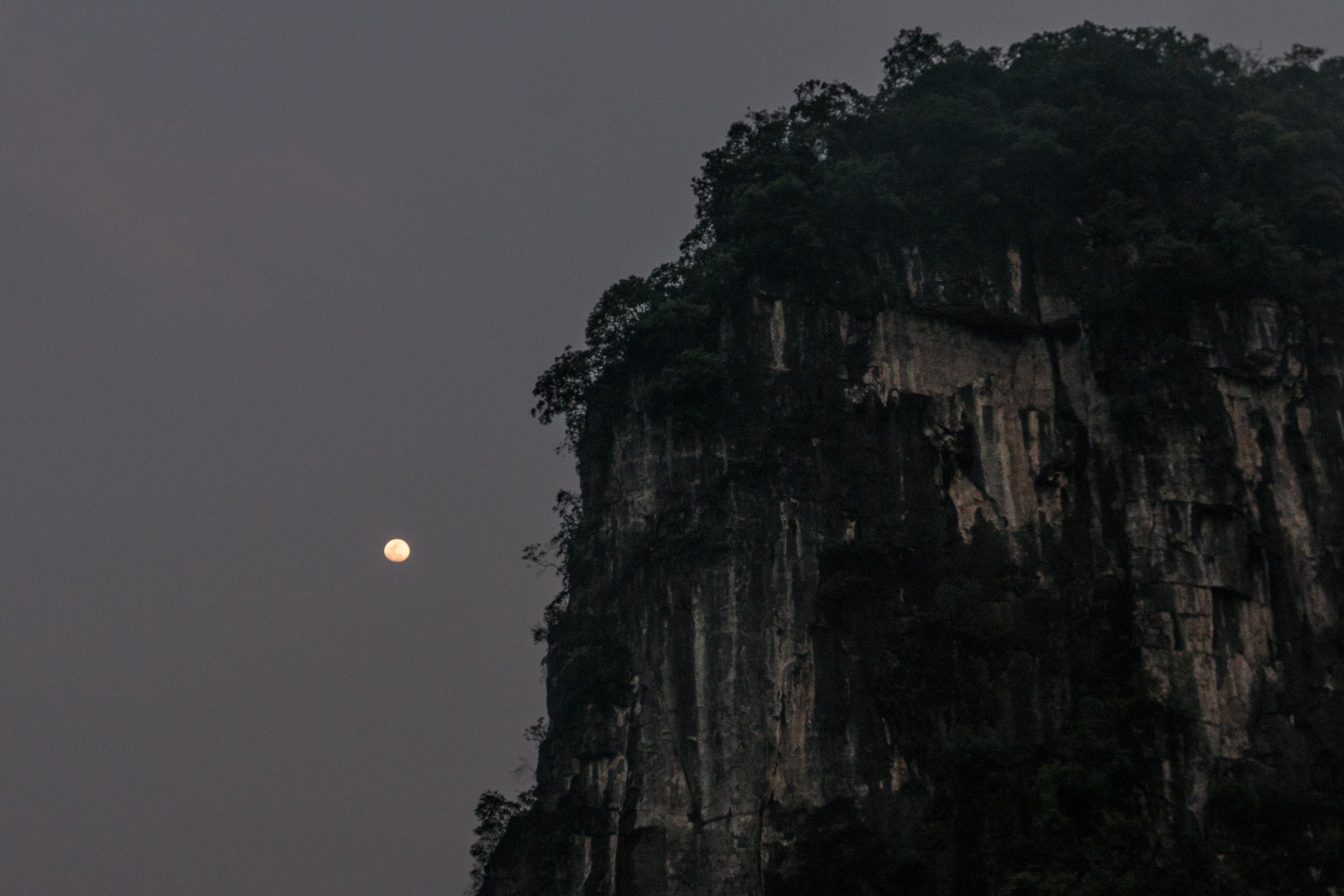 Rising moon over karst
