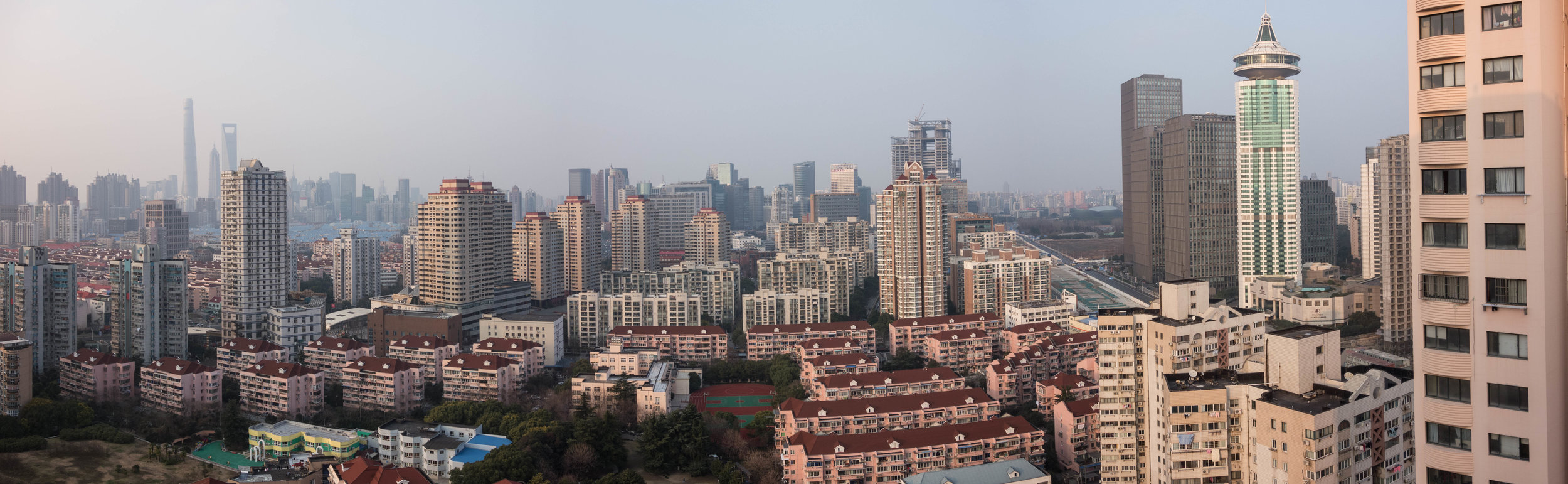 Our first view of Pudong from our temporary hotel.