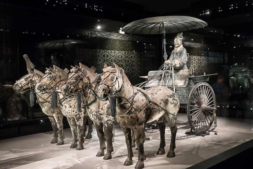 One of the bronze chariots