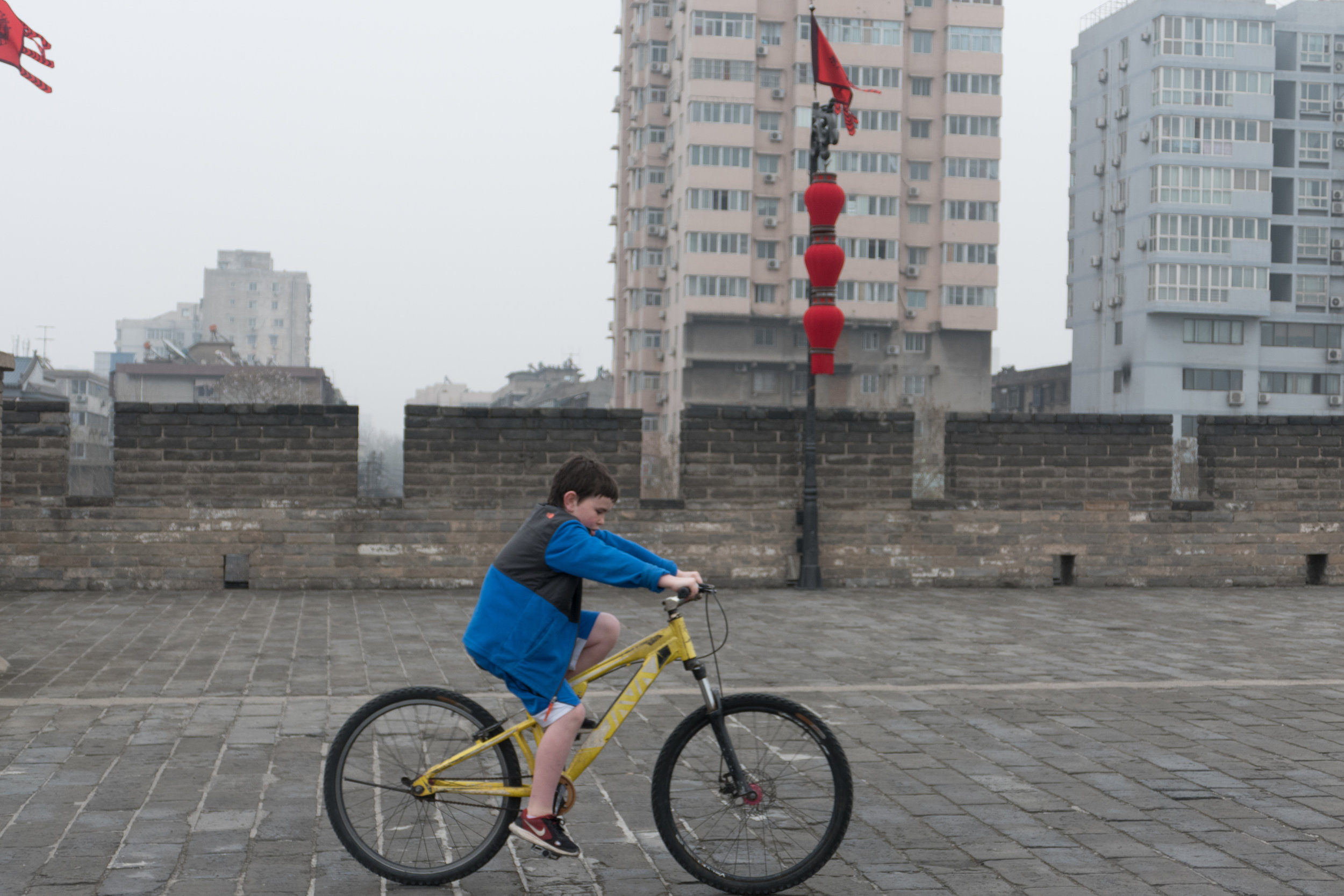 William’s bike is too big for him