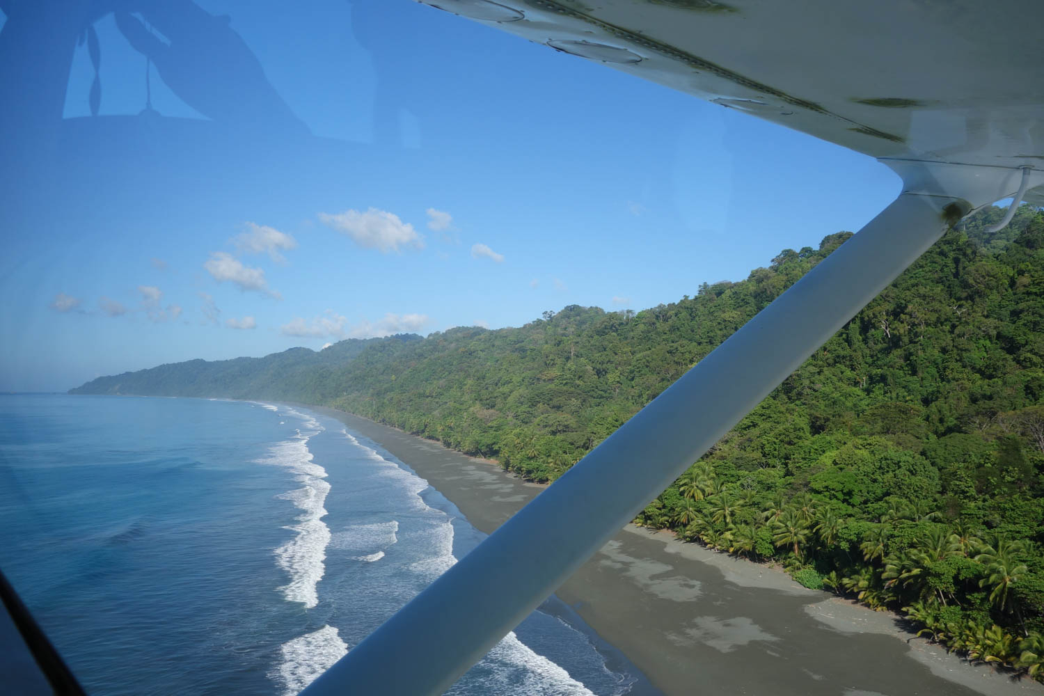 View of beach from the plane