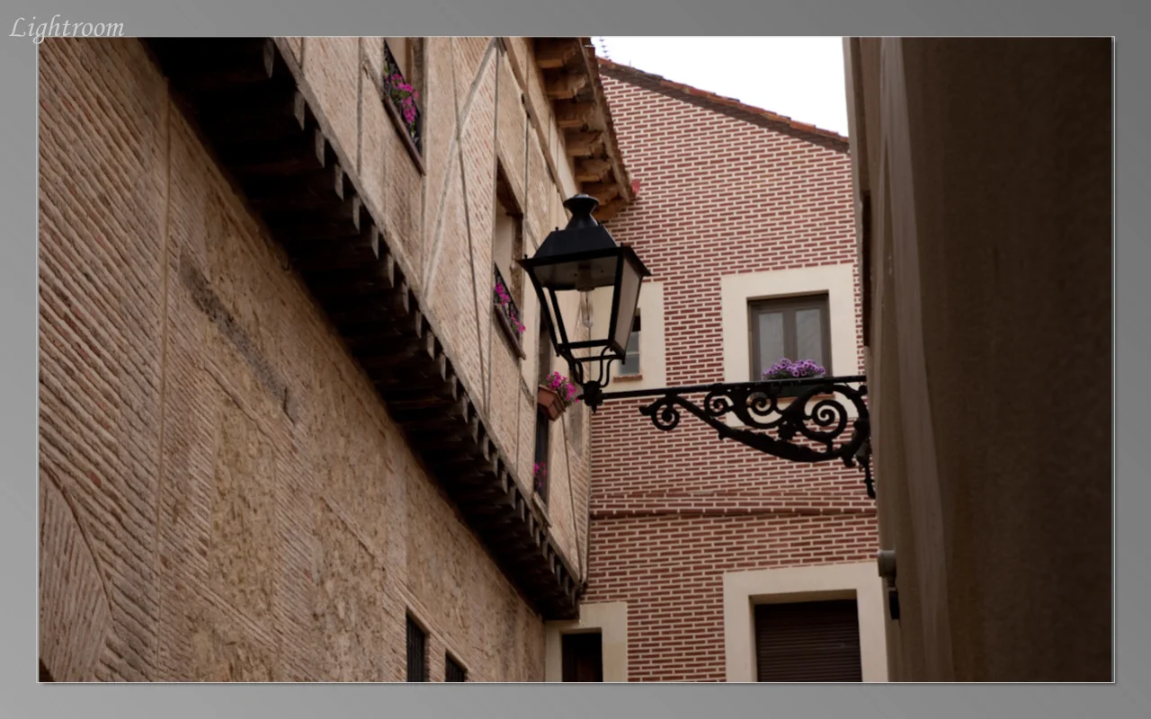 Street lamp in alleyway