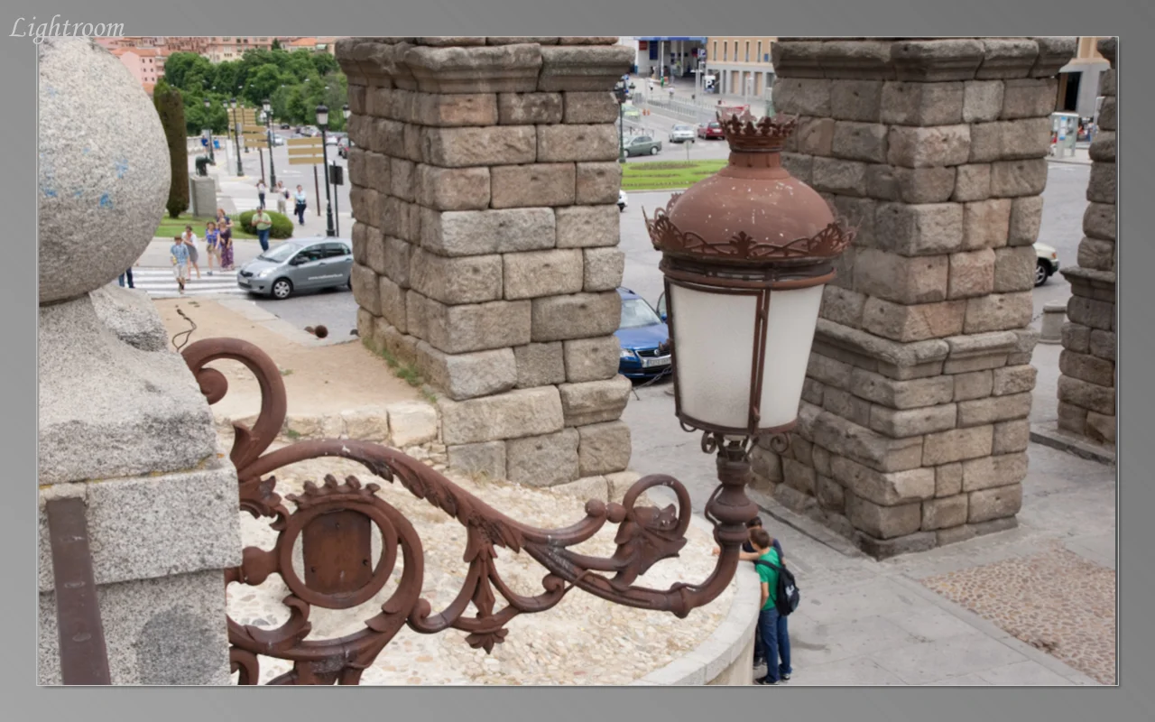 Street lamp and aqueduct