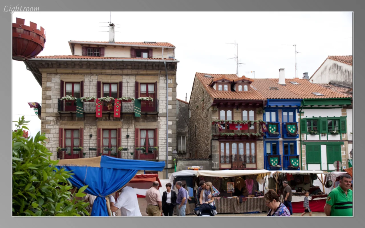 The Plaza Mayor in Hondaribbia is one of the most colorful we’ve seen