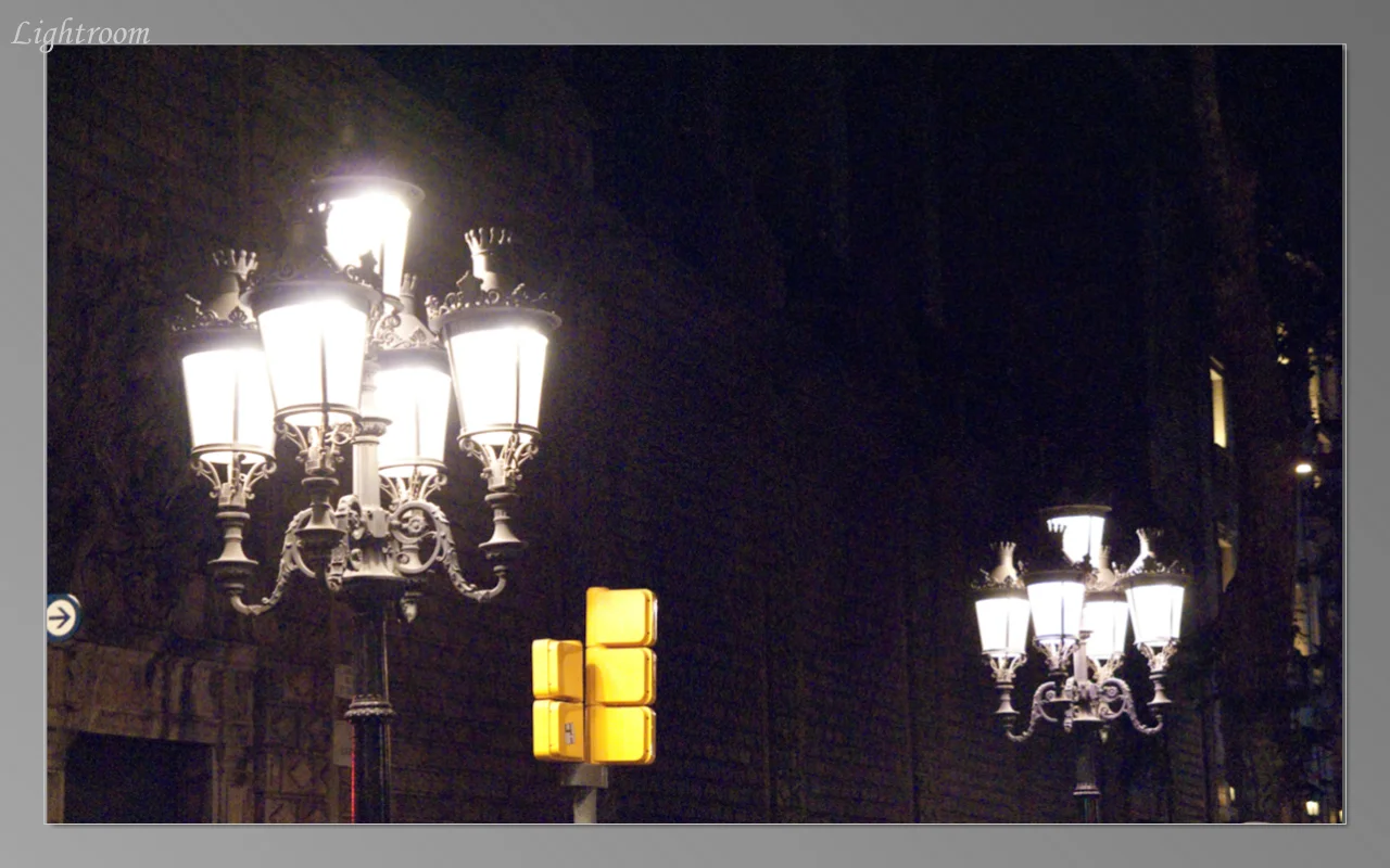 On Las Ramblas at night