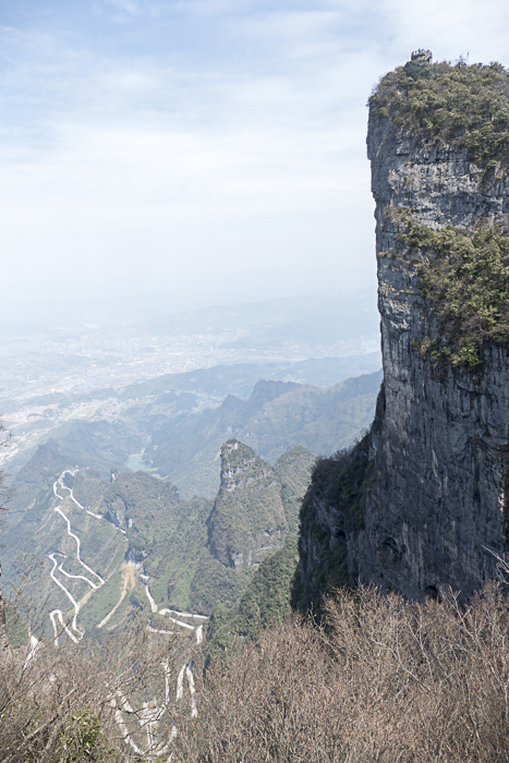 Note the viewing platform at the very top on the right and the 99 hairpin turns highway on the left