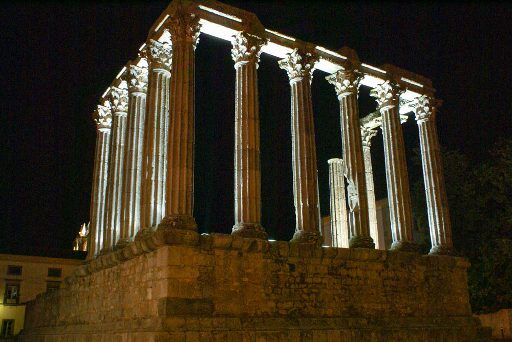 Roman Temple at night