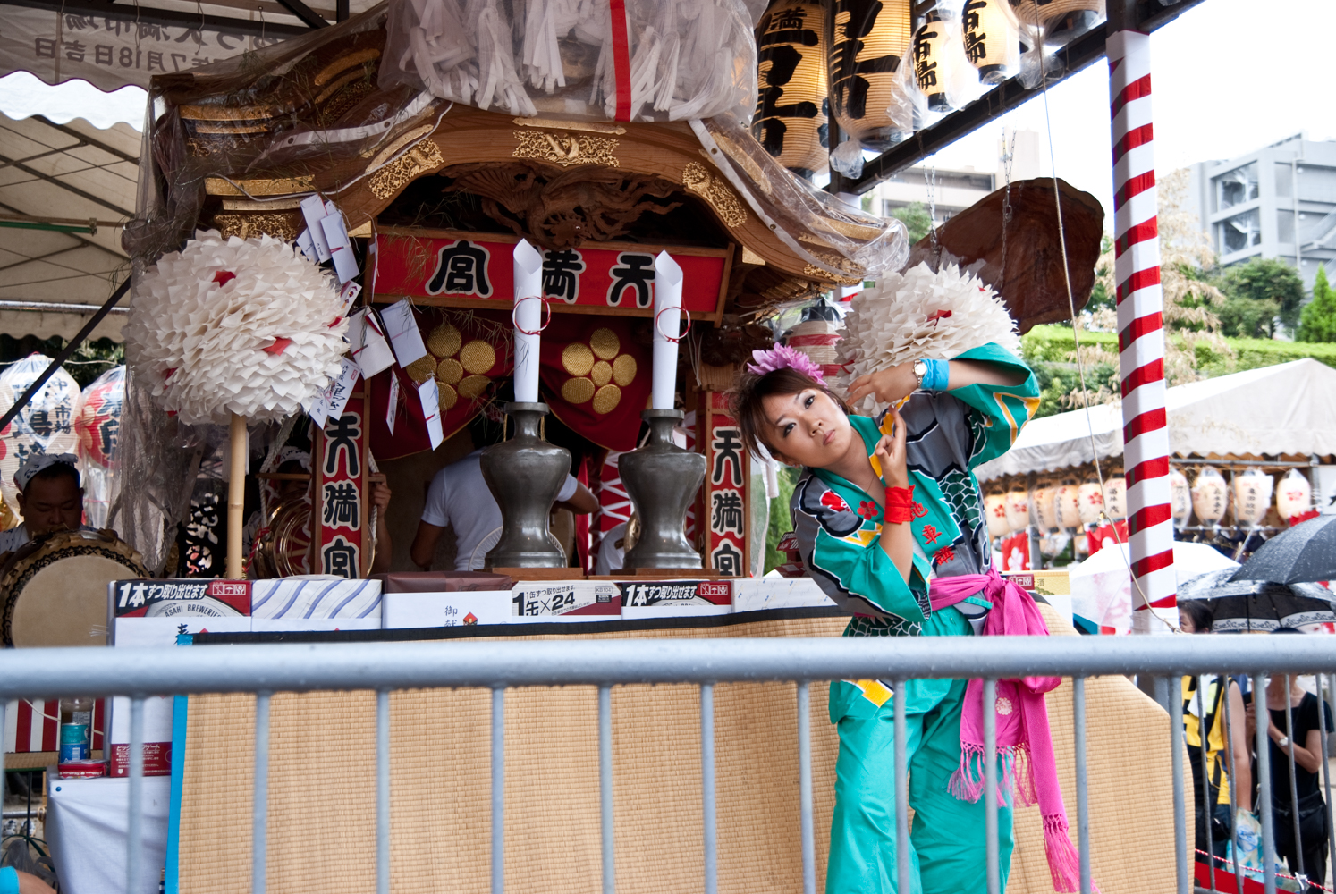 Dancer while waiting for the parade to commence