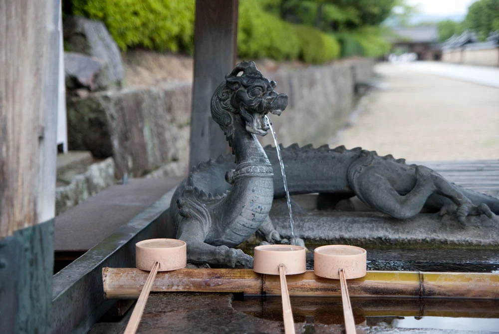Purification fountain at the Horyu-ji Temple near Nara