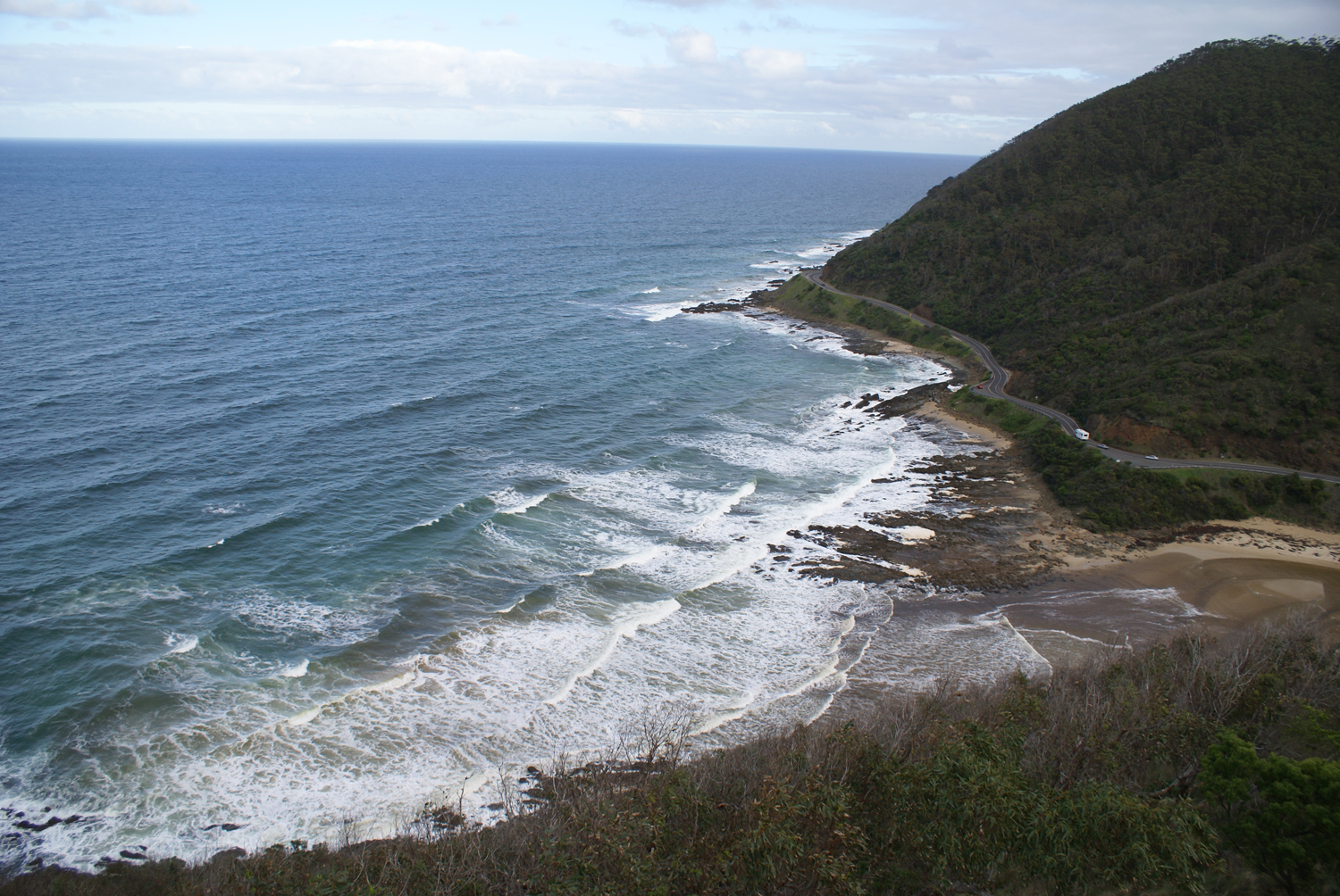 Scenic view on the Great Ocean Road to Lorne