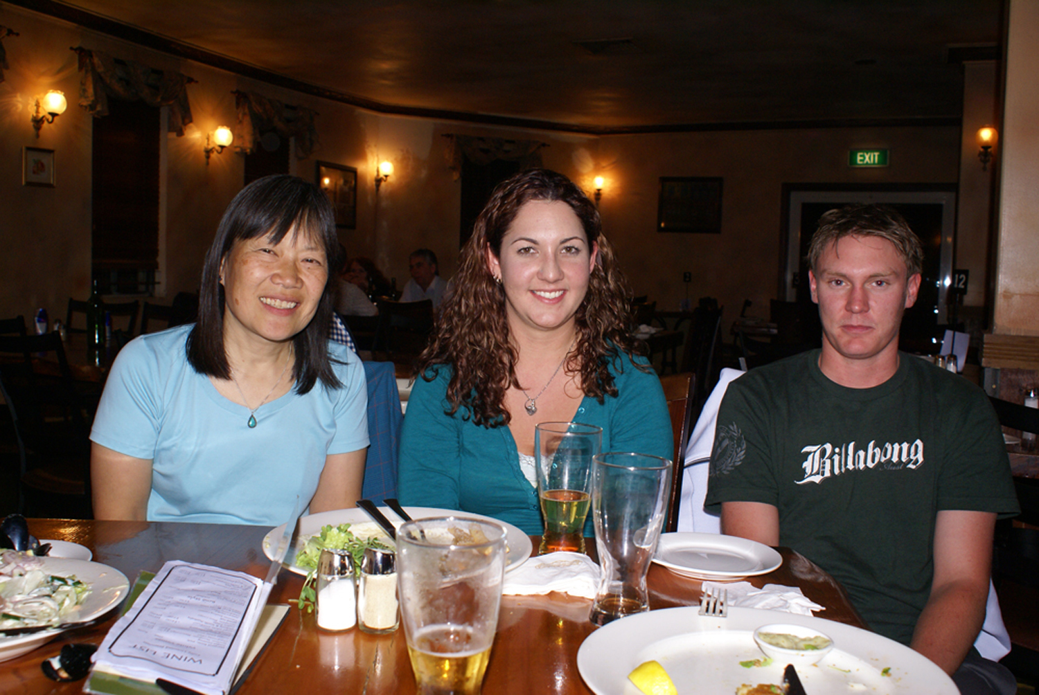 With Sally and her friend at the local pub
