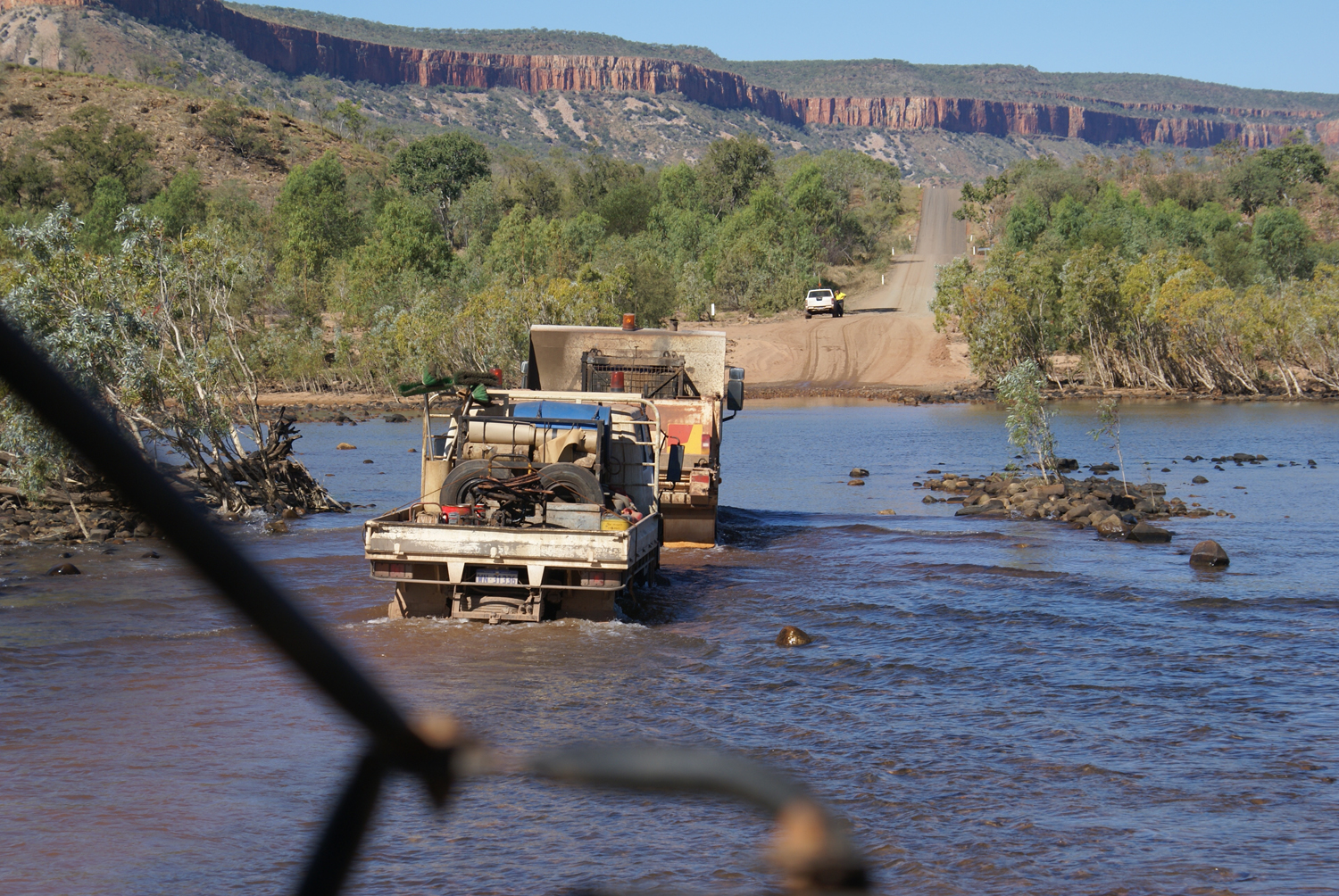 Fording the Drysdale River in a convoy