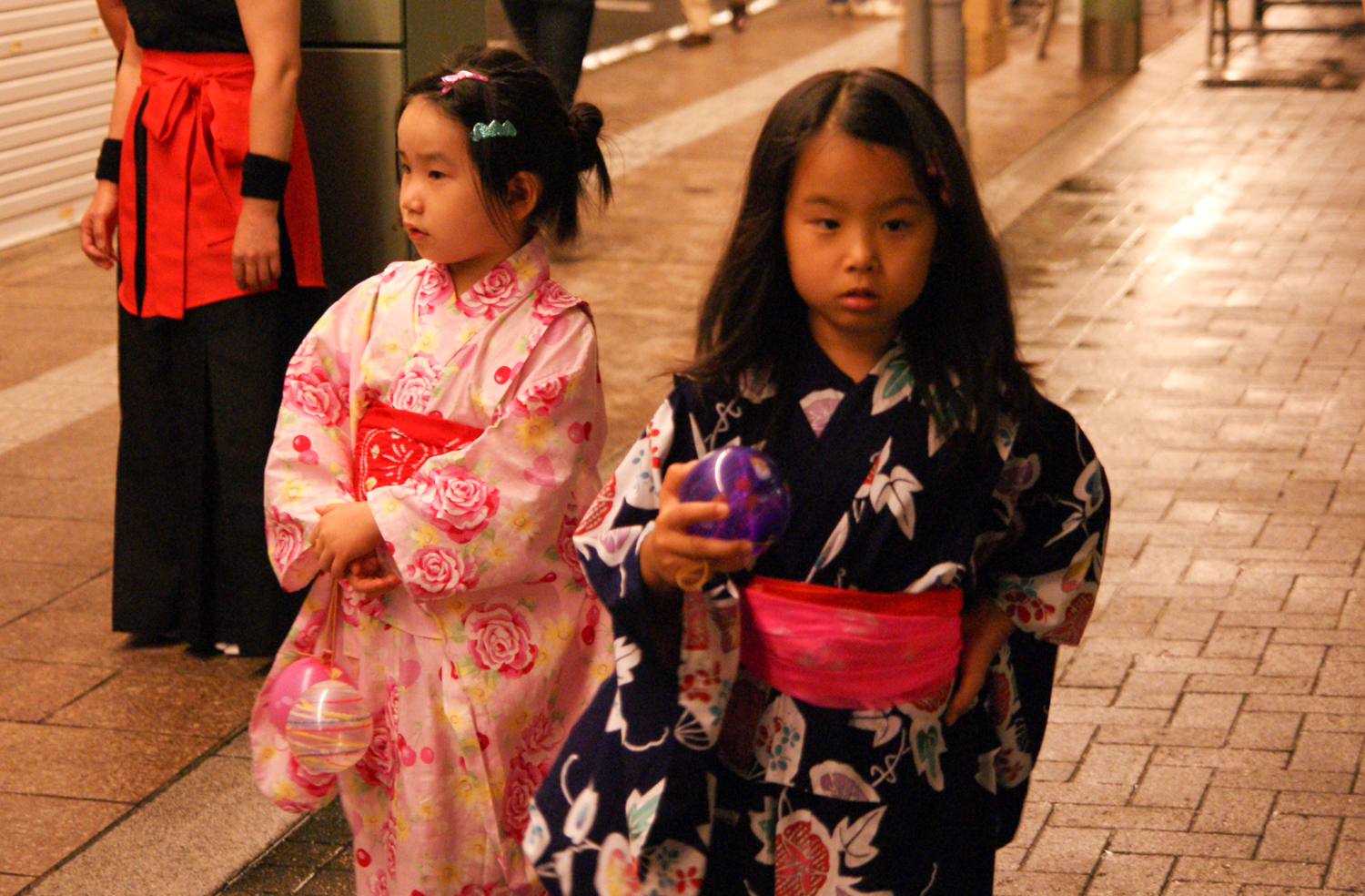 Young girls in kimonos