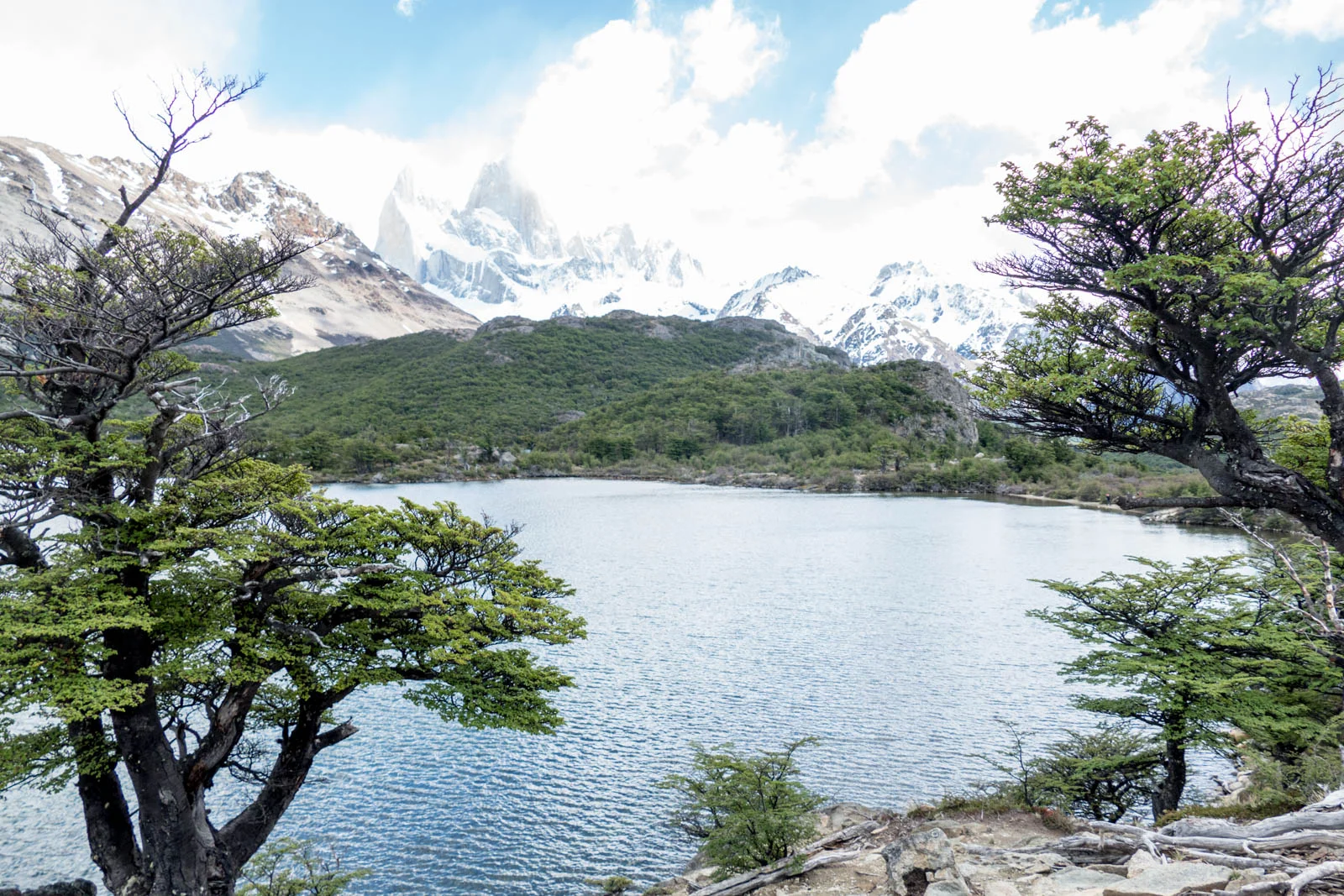 Laguna Capri with FitzRoy disappearing into the clouds