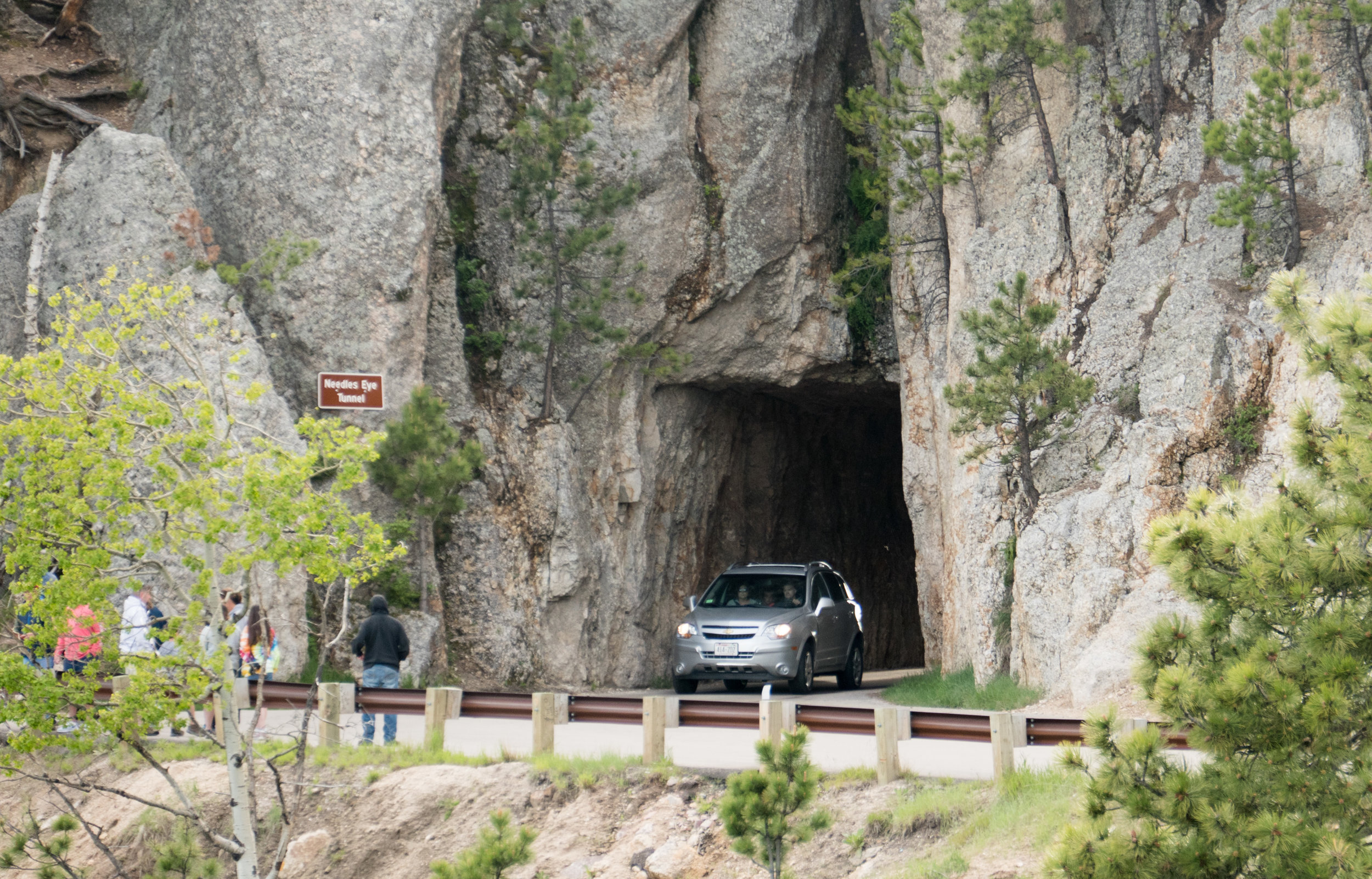 The Needles Eye Tunnel, the narrowest of the tunnels on the Needles drive.