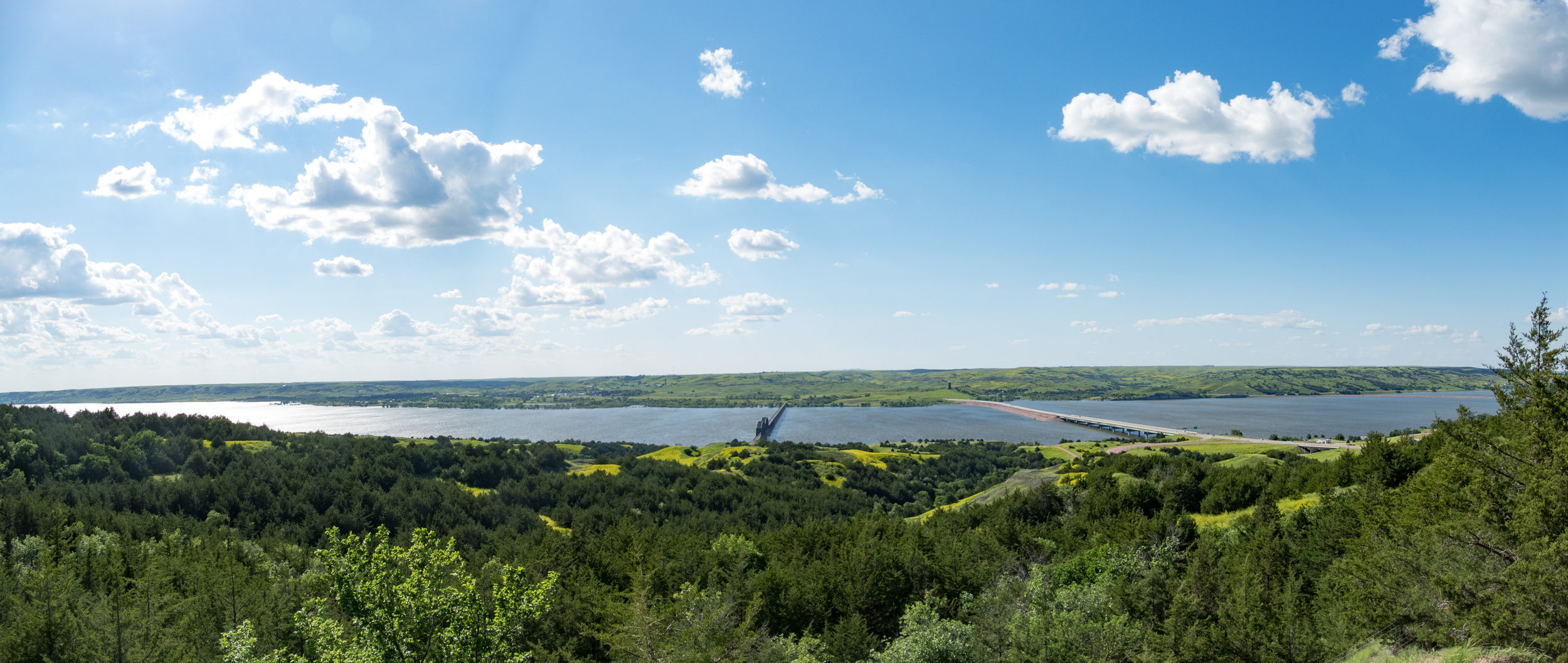 Panoramic overlook of the Missouri River at Chamberlain, SD