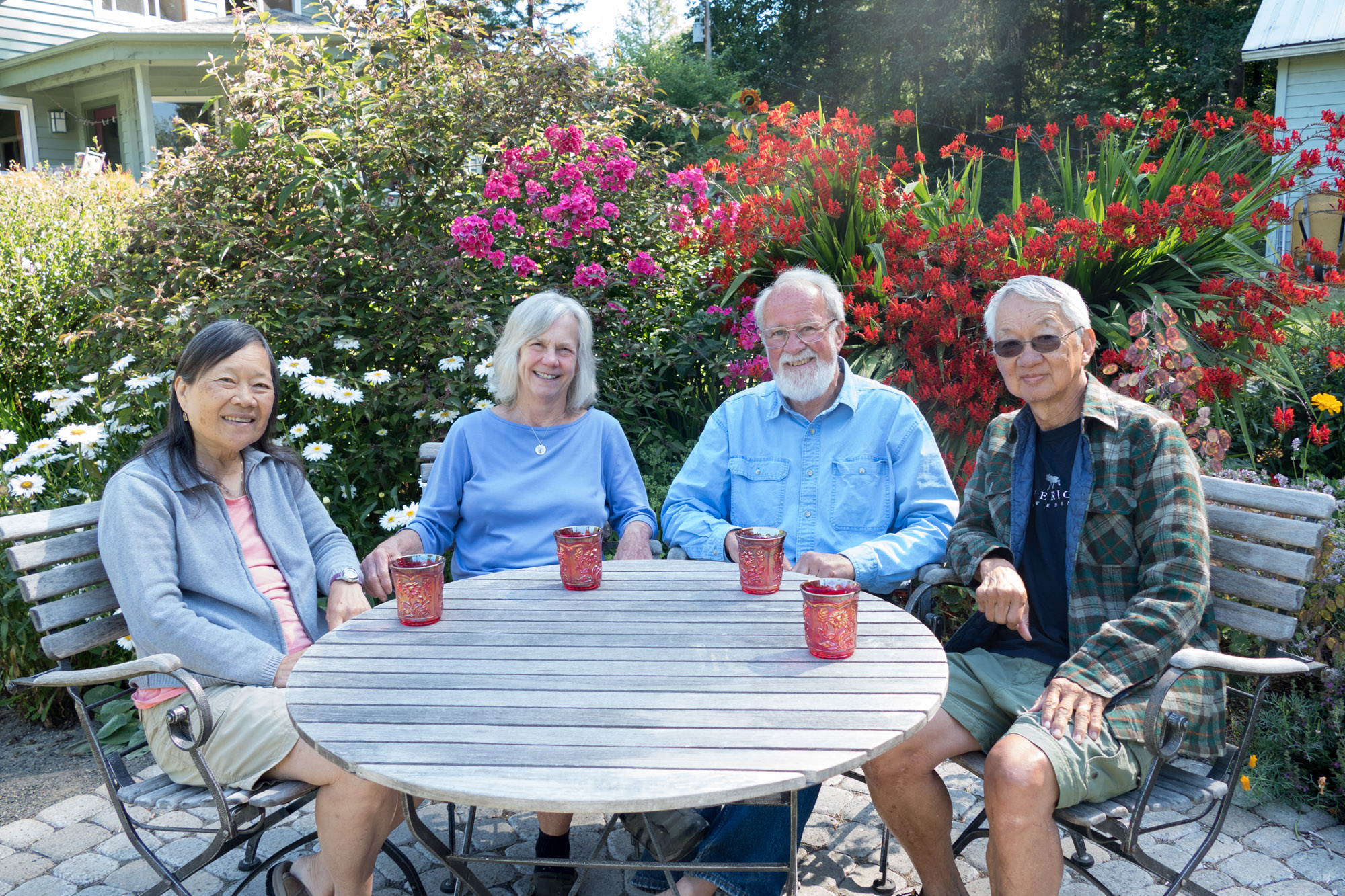 Breakfast in their beautiful garden