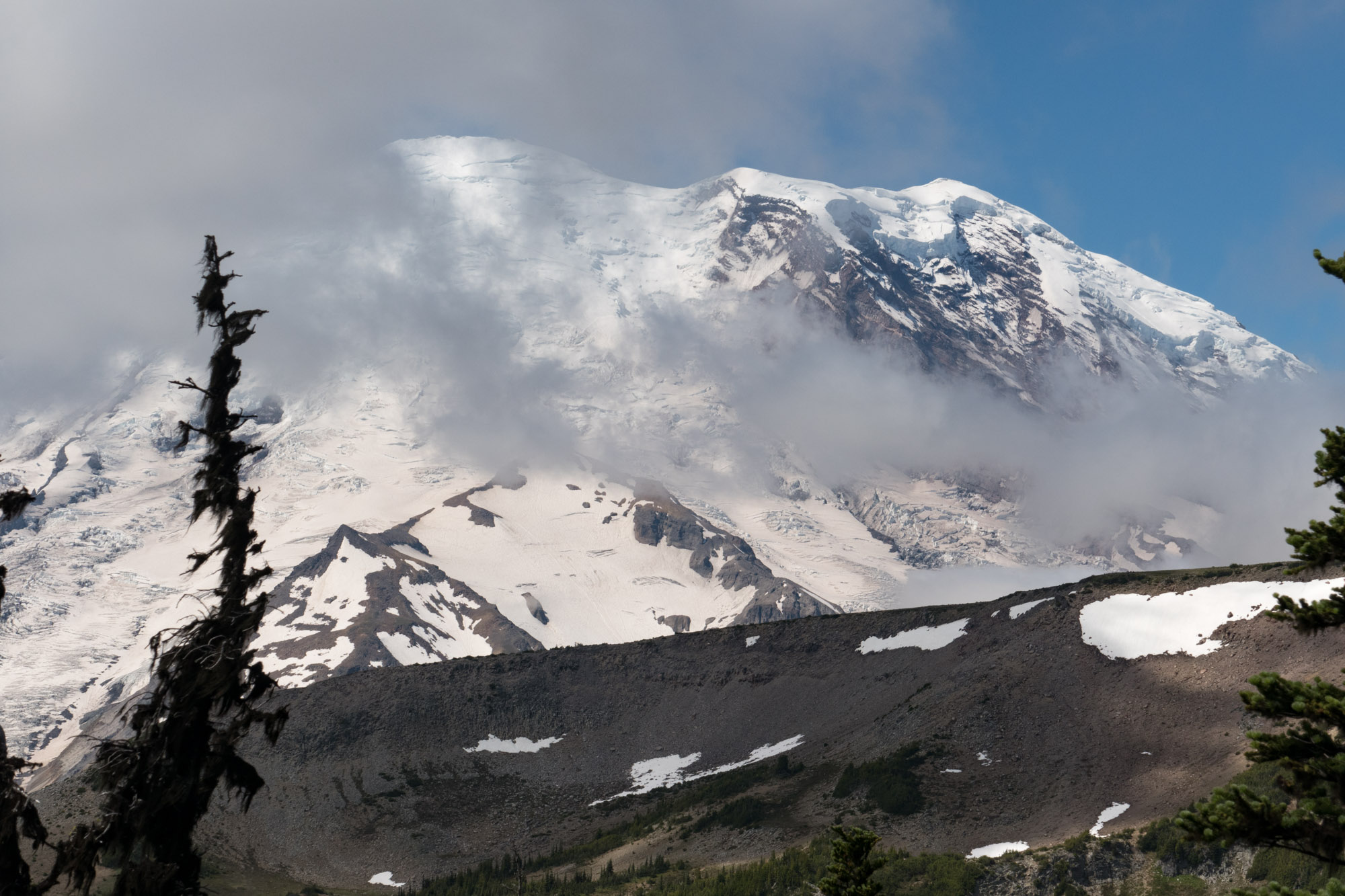 Mt. Ranier peeking through the clouds