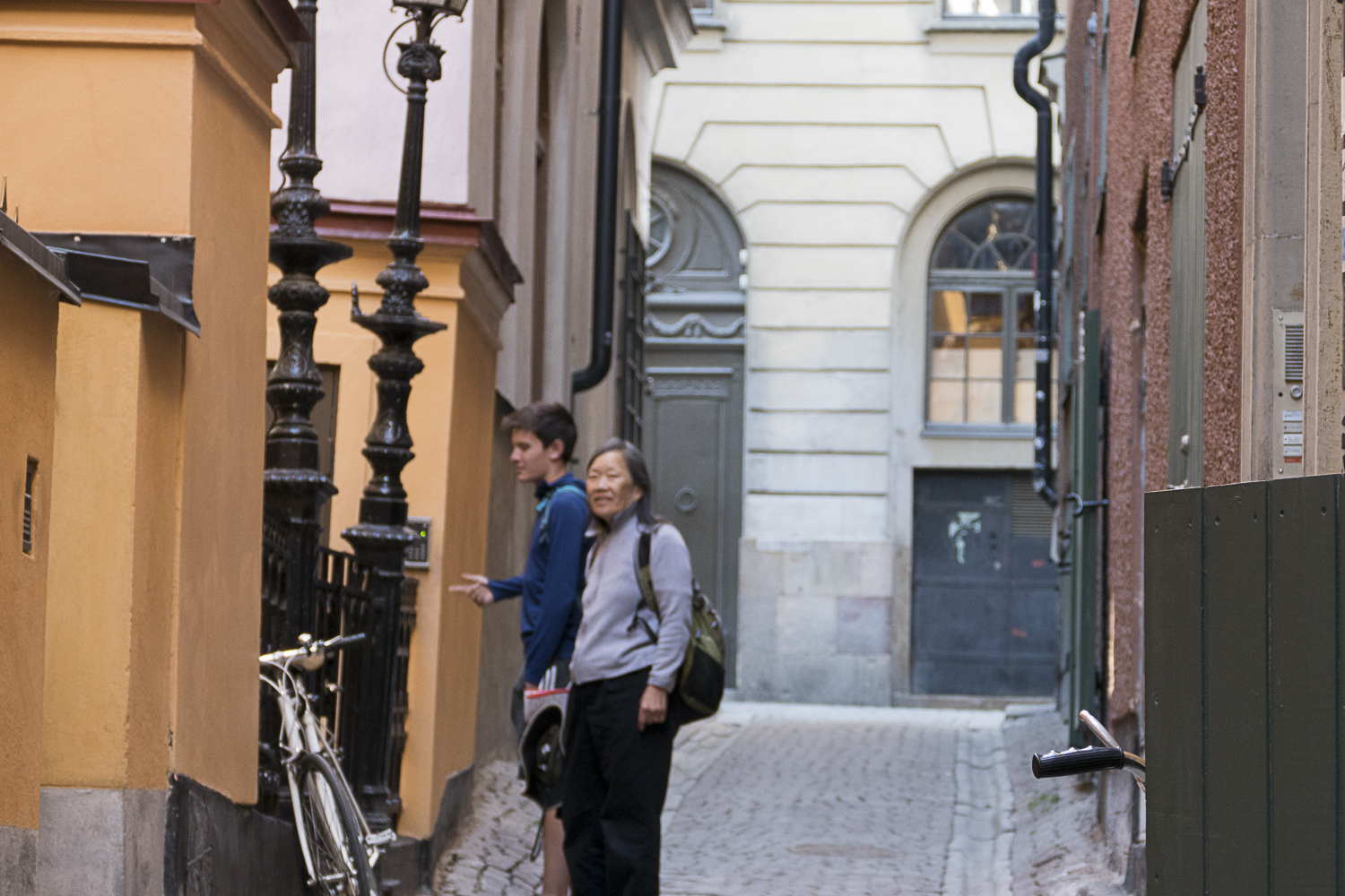 At the entrance to our Airbnb in Gamla Stan
