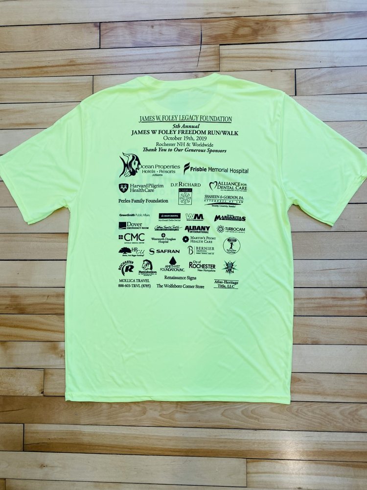 farvel træk vejret Bliv forvirret Foley Freedom Run T-Shirt - Neon Yellow -2019 — James W. Foley