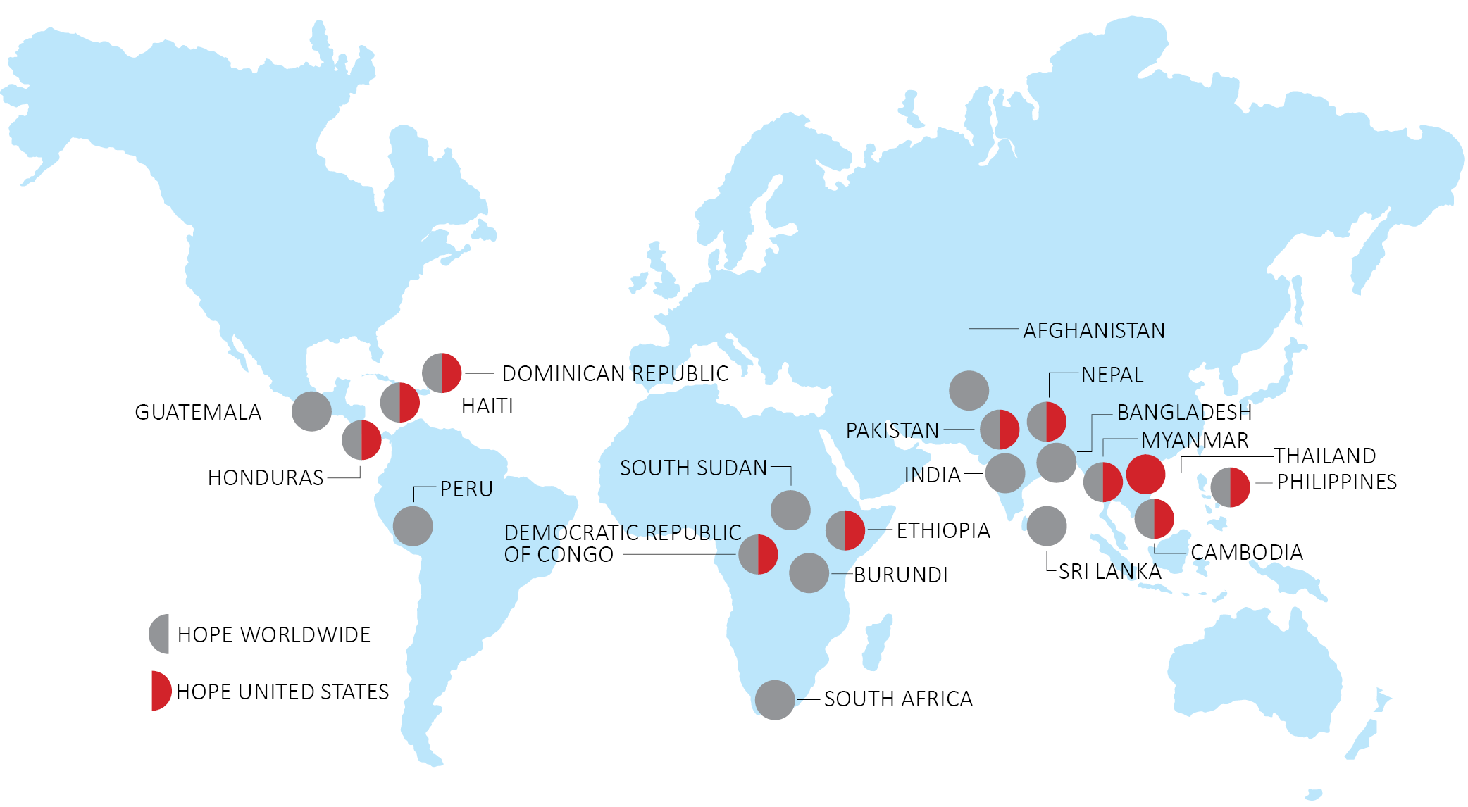 For more information on HOPE United States projects, please visit our Projects page. For more information on HOPE Worldwide projects, please visit: HOPE in Canada , HOPE in Japan , HOPE in the UK , HOPE in New Zealand , HOPE in Hong Kong , HOPE in Singapore