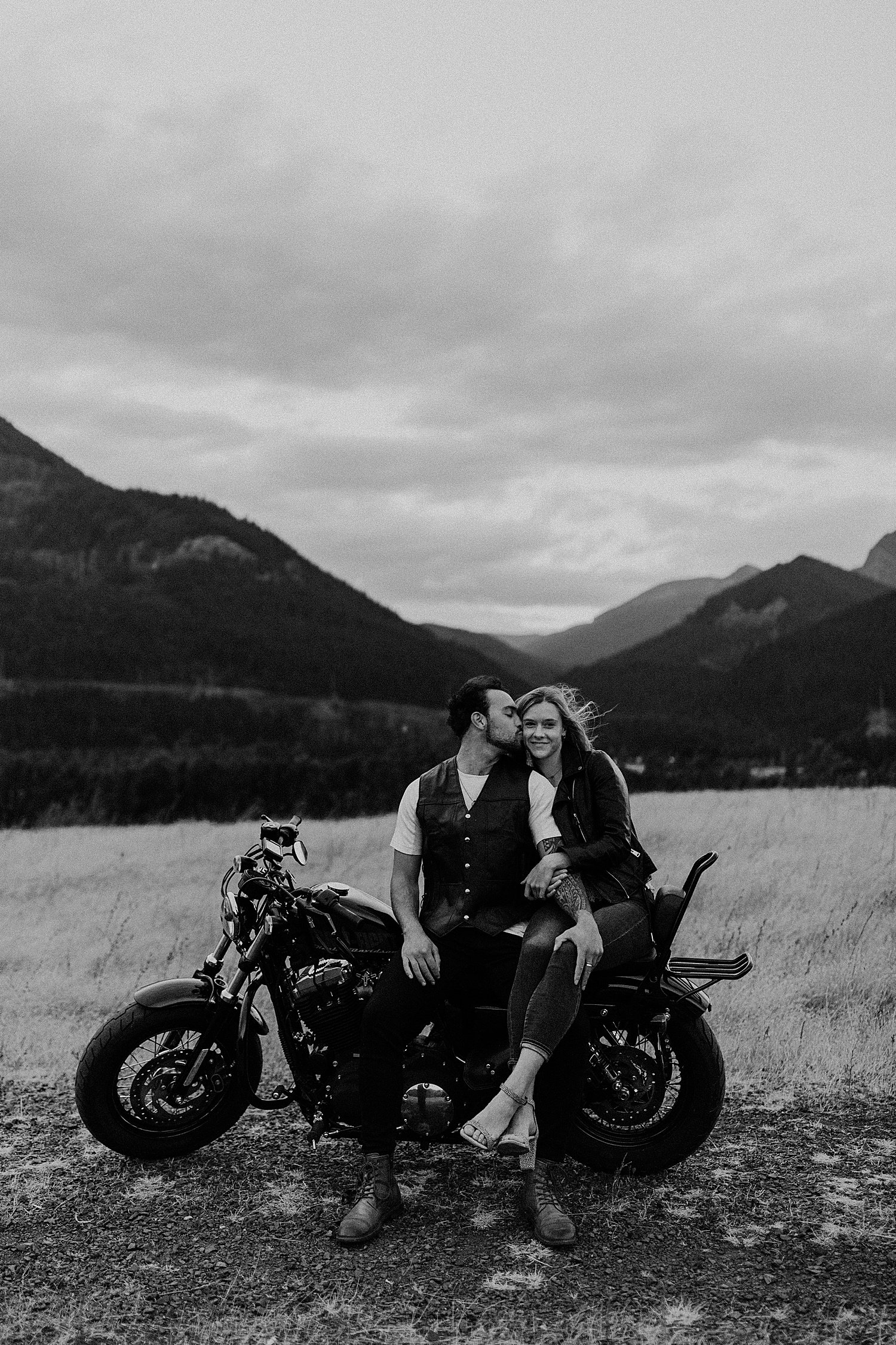 Harley Davidson Engagement Photos