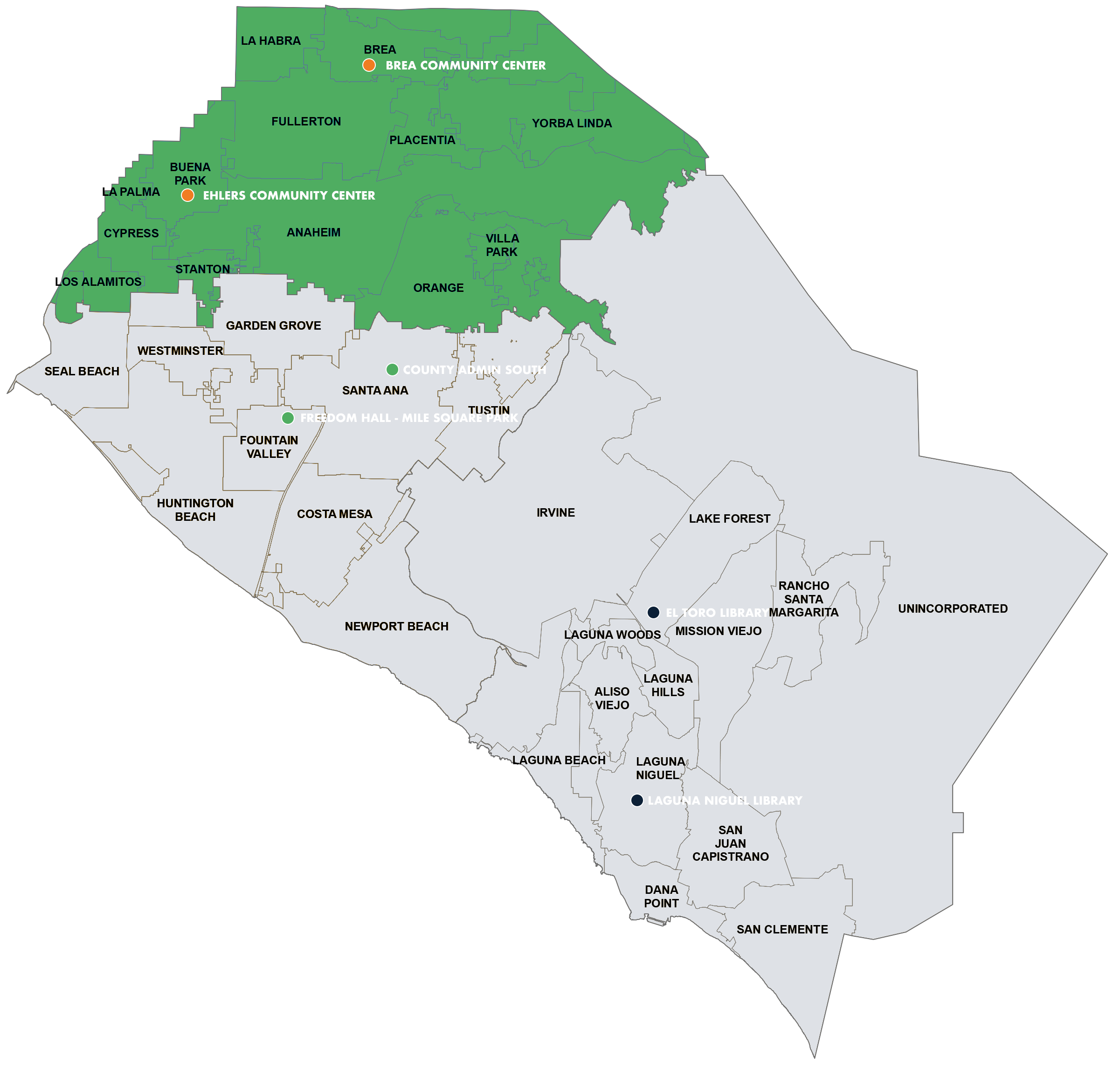 North SPA Map with Deployment Center Pins