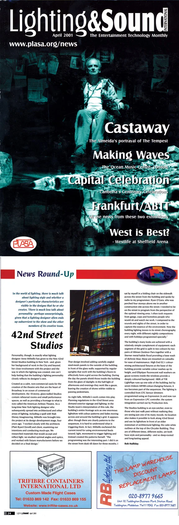 LIGHTING & SOUND INTERNATIONAL | APRIL 2001