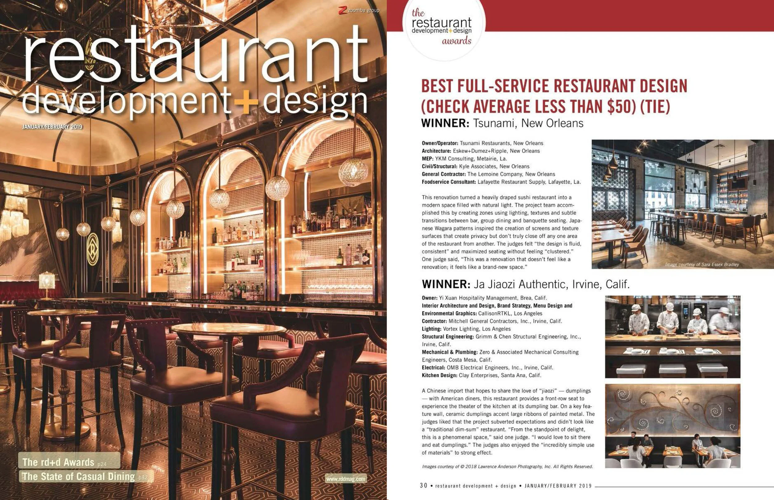 RESTAURANT DEVELOPMENT + DESIGN | JANUARY/FEBRUARY 2019
