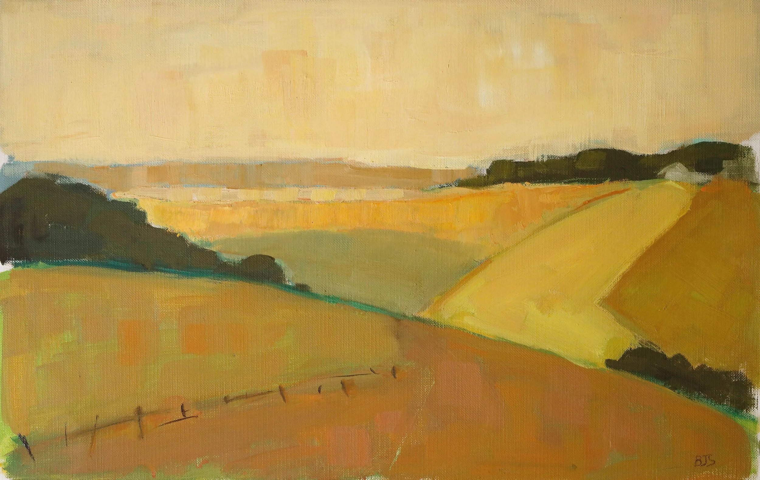 Orange Hills, Oil on paper, 9 x 14
