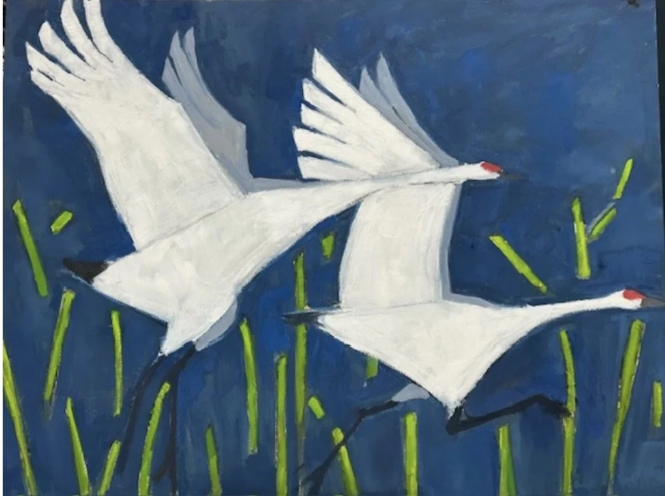 THE TAKE OFF 24 X 34 OIL/WAX ON PAPER