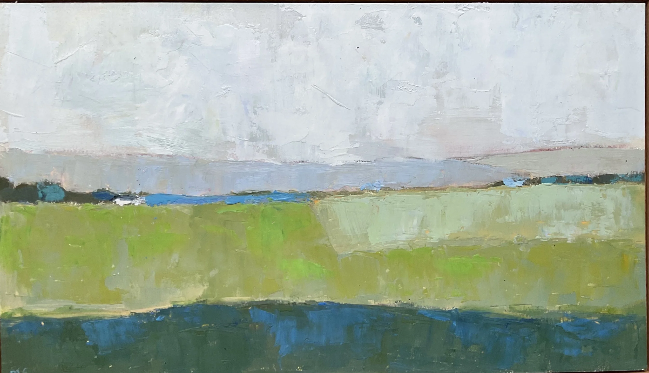 GRAY SKIES 11 X 20 OIL/WAX ON PAPER