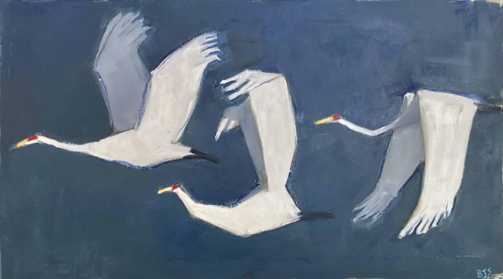 THE REDHEADS 18 X 8 OIL ON ALUMINUM