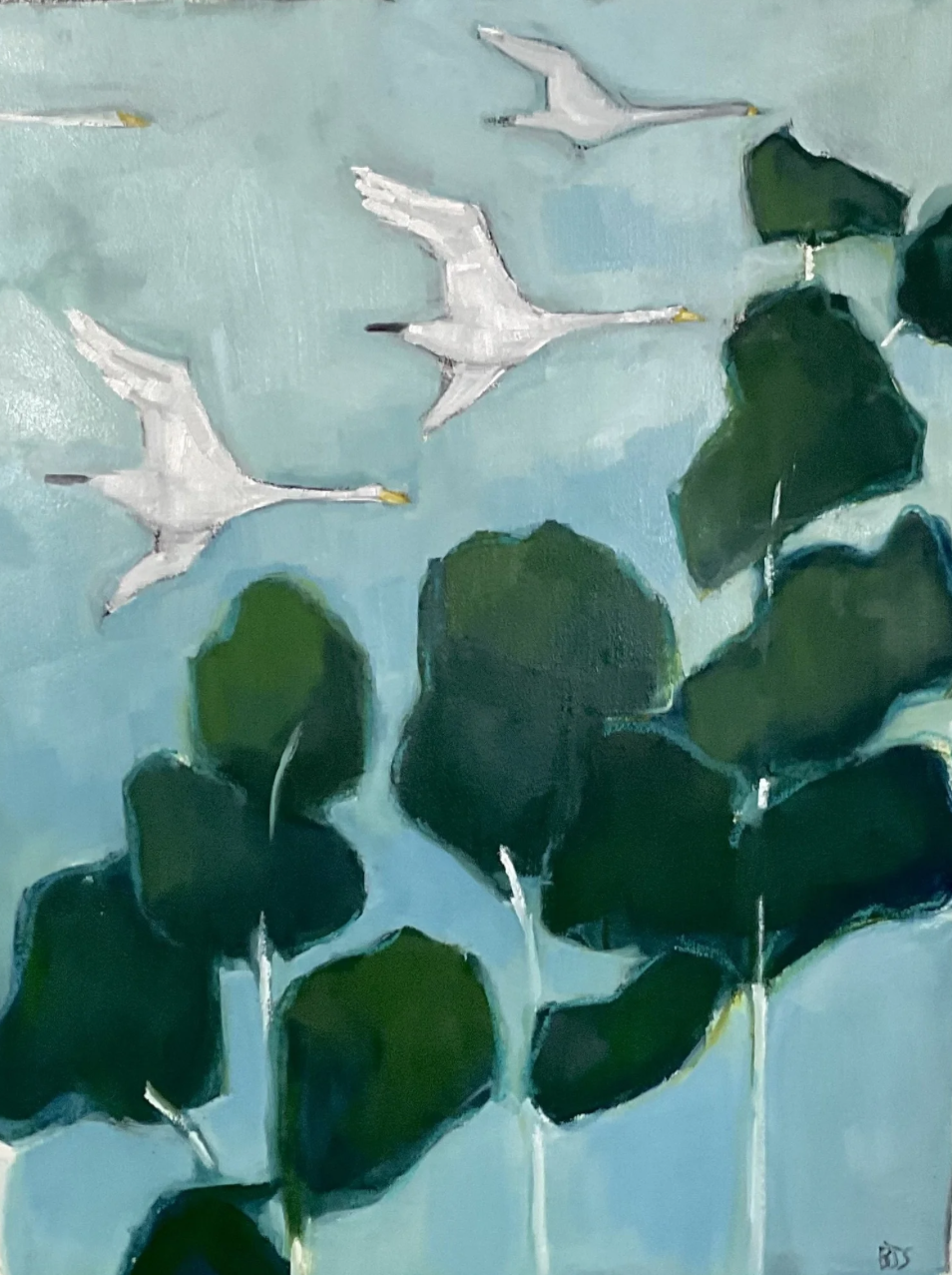 HIGH FLYERS 18 X 26 OIL ON PAPER (SOLD)