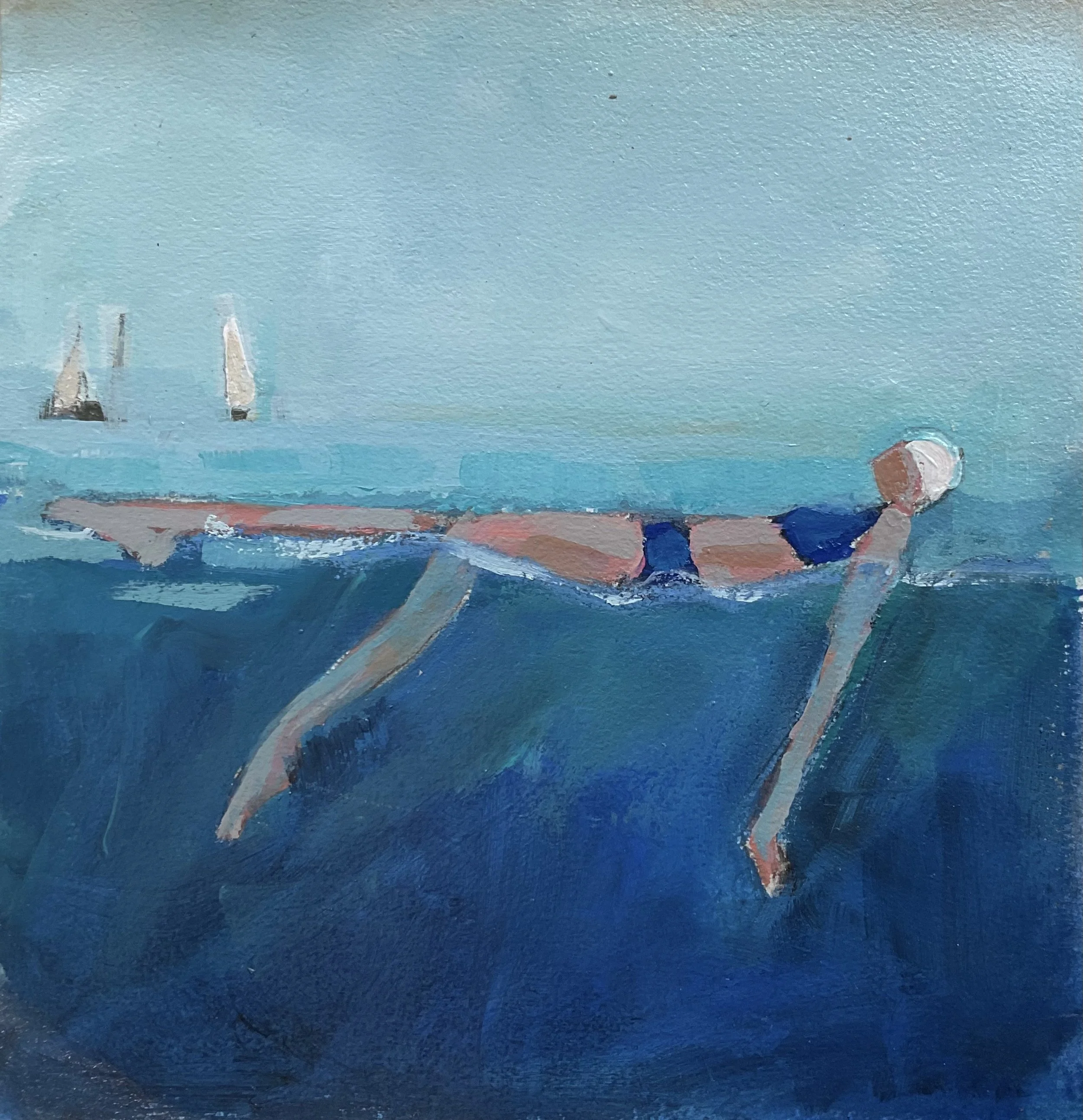 THE DAY FLOATS 8 X 8 OIL/PANEL