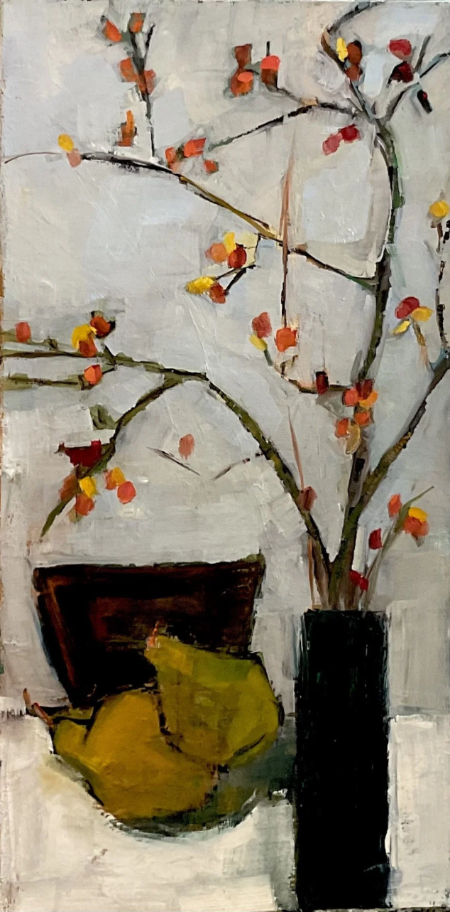 GOLDEN PEARS 28 X 36 OIL/WAX ON CANVAS (SOLD)