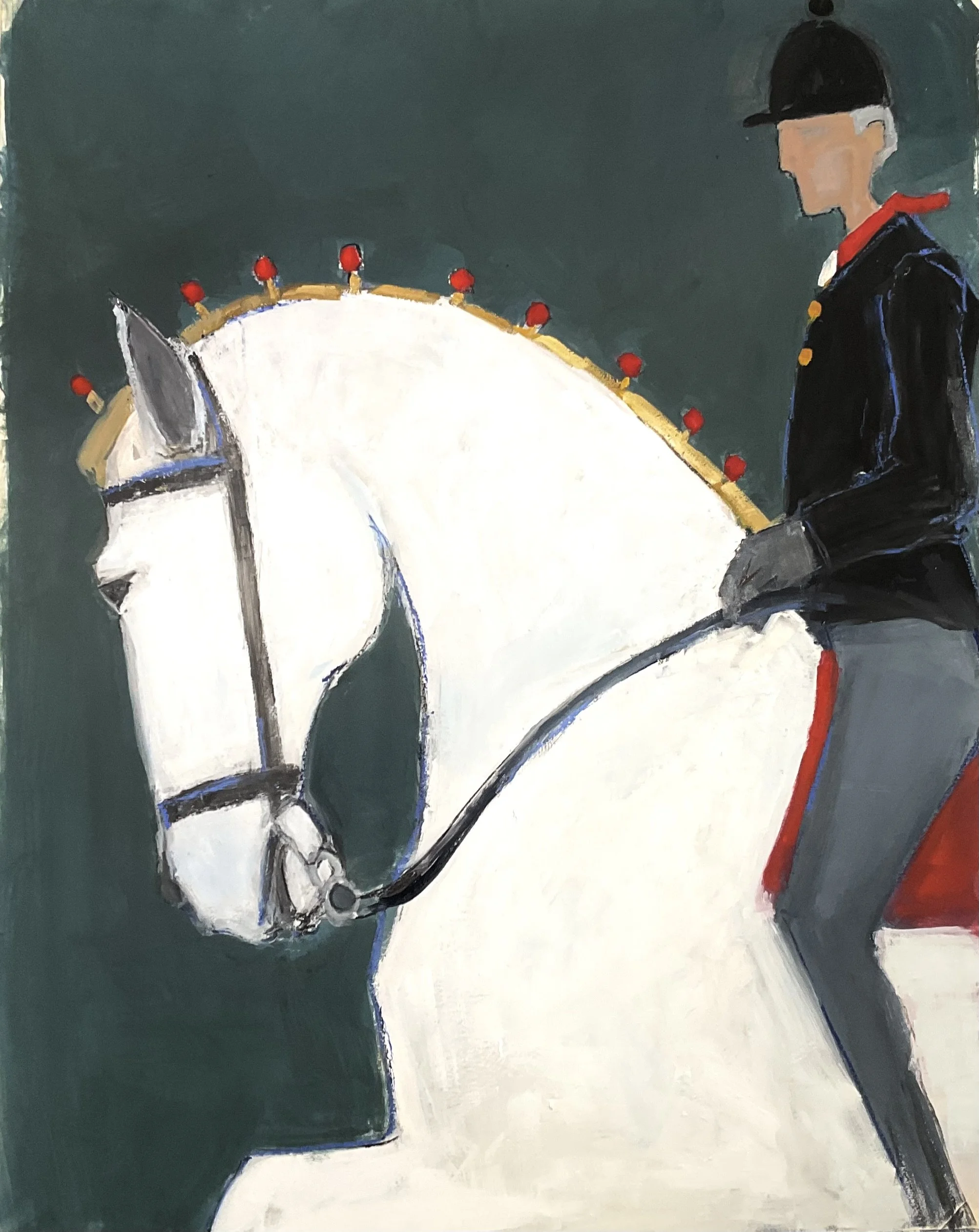 RIDING HIGH 28 X 36 OIL/WAX ON PAPER