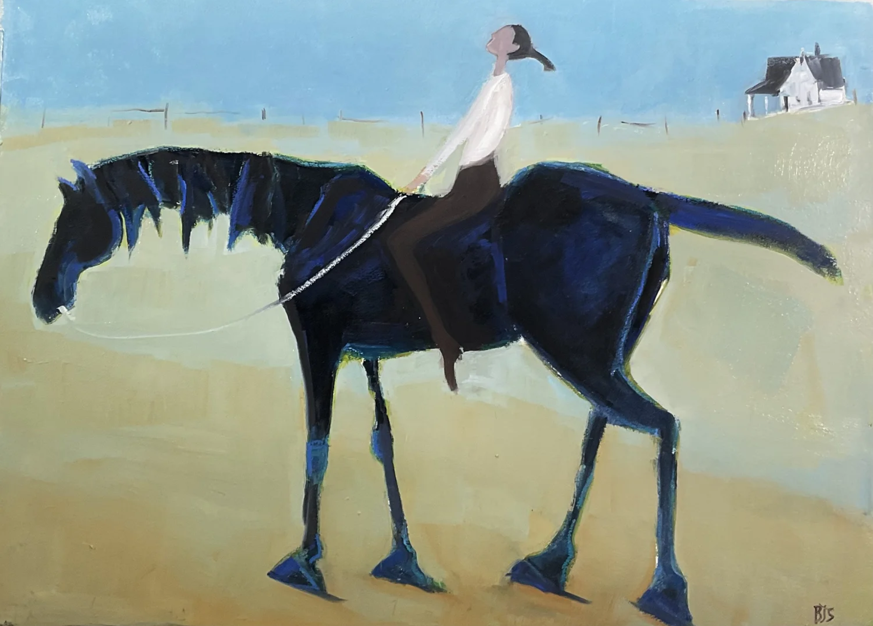 GREENER PASTURES AHEAD 27 X 20 OIL ON CAVAS (SOLD)