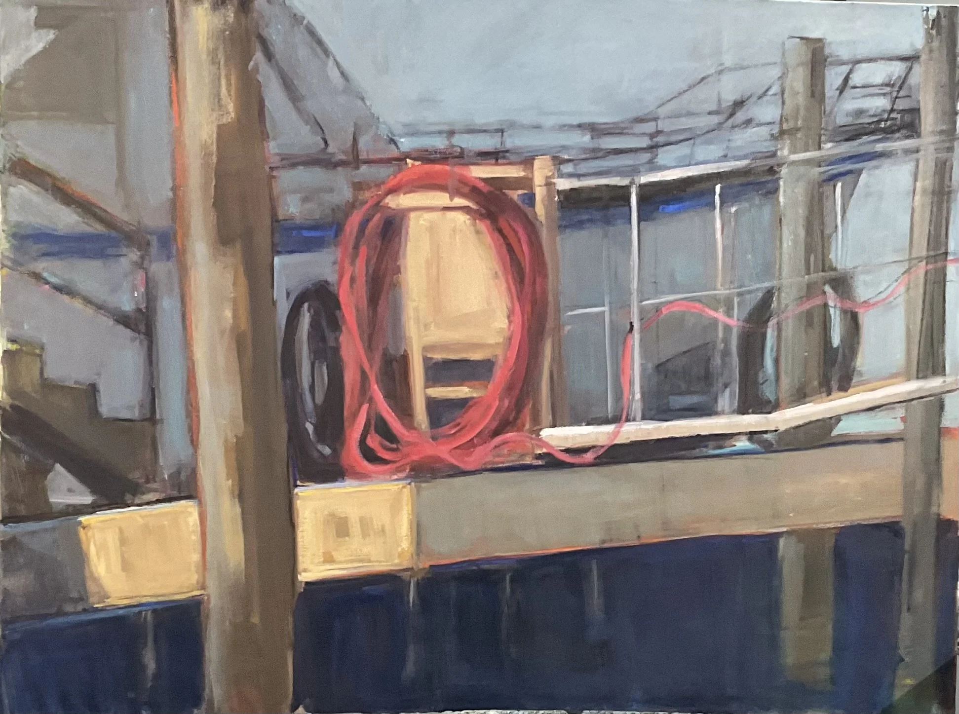 THE RED HOSE 30 X 40 OIL ON CANVAS