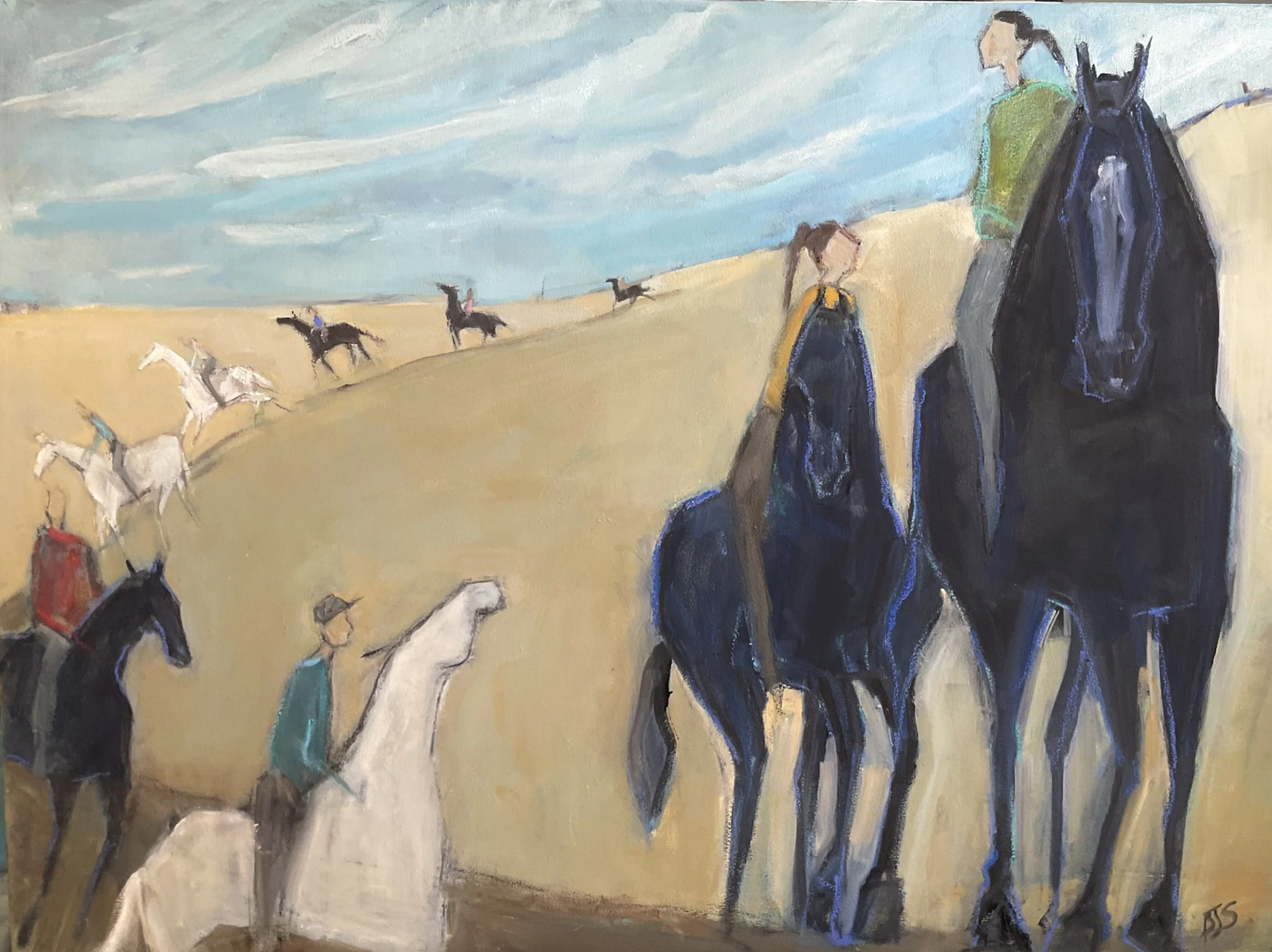 FOLLOW THE LEADER 30 X 40 OIL/CANVAS