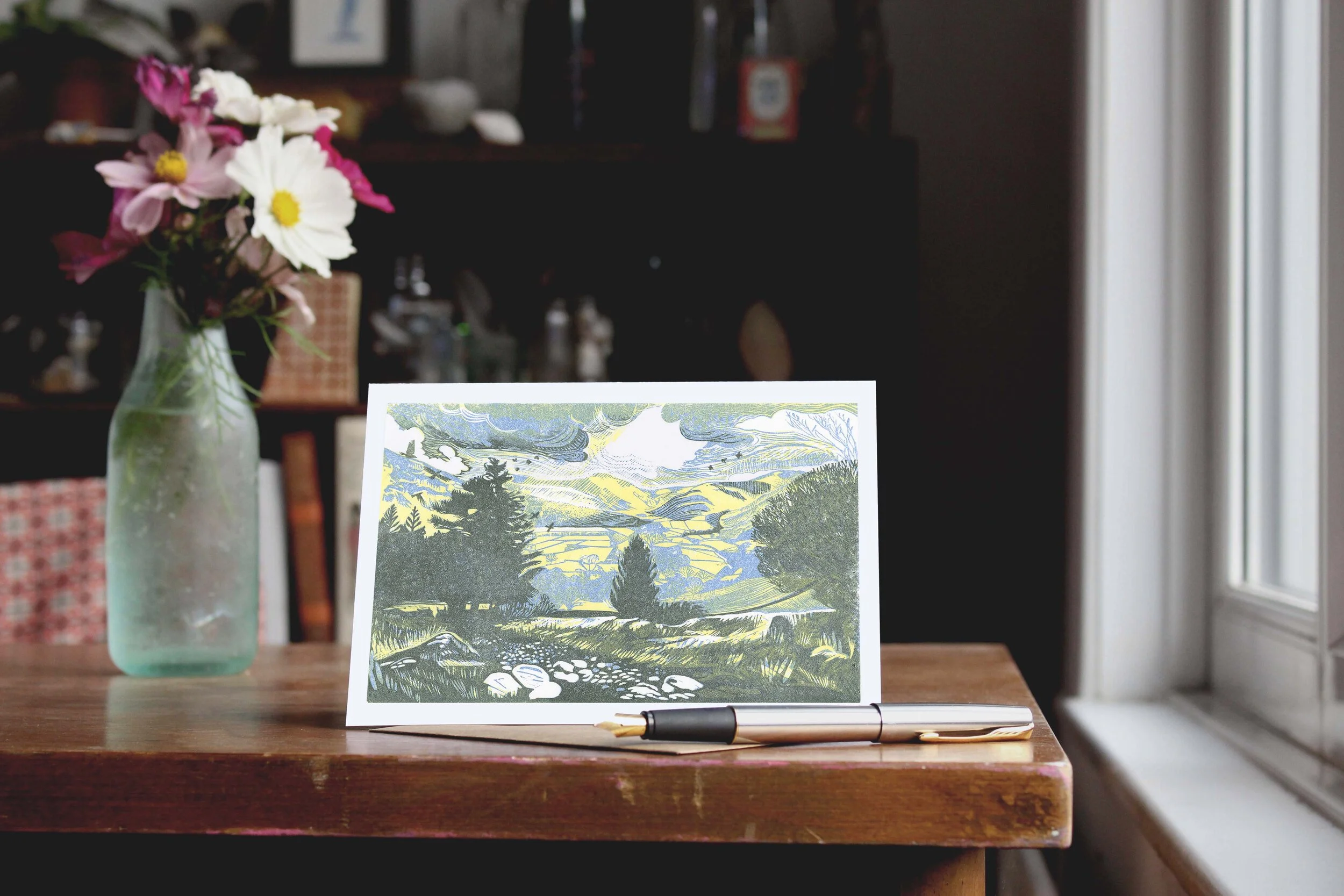 Down the Valley greeting card