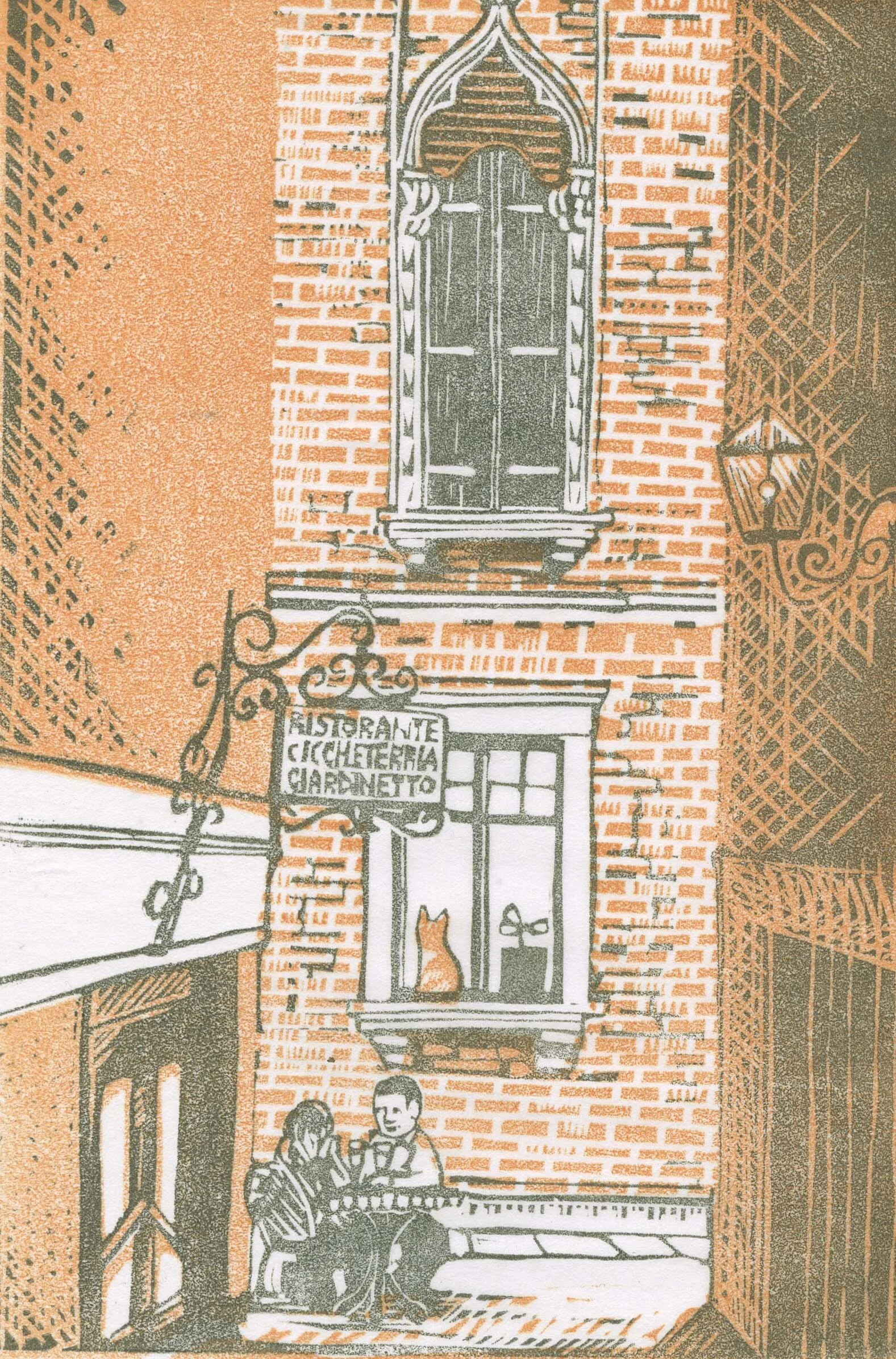 commission bespoke linocut print Cat Moore