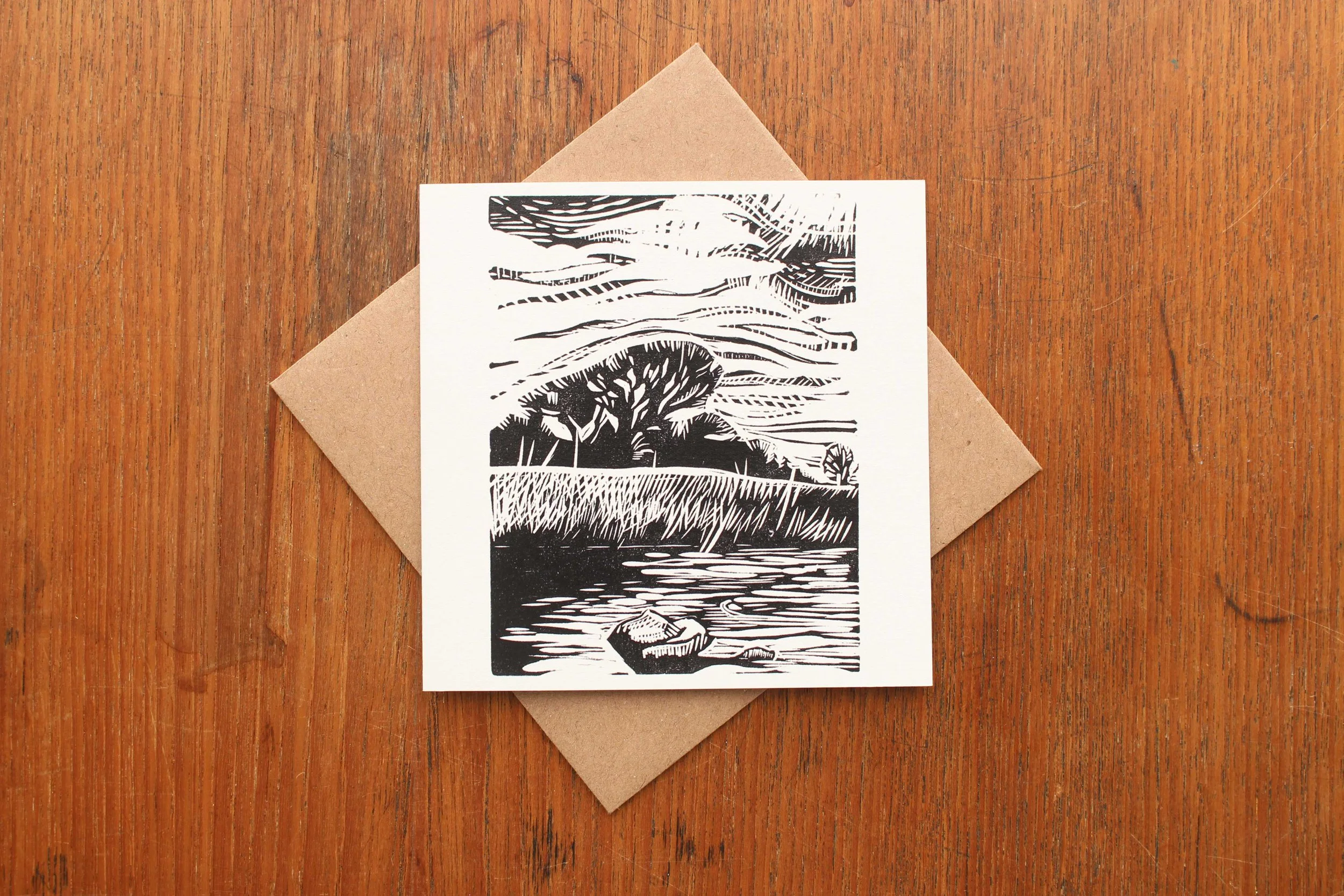 Across the River greeting card