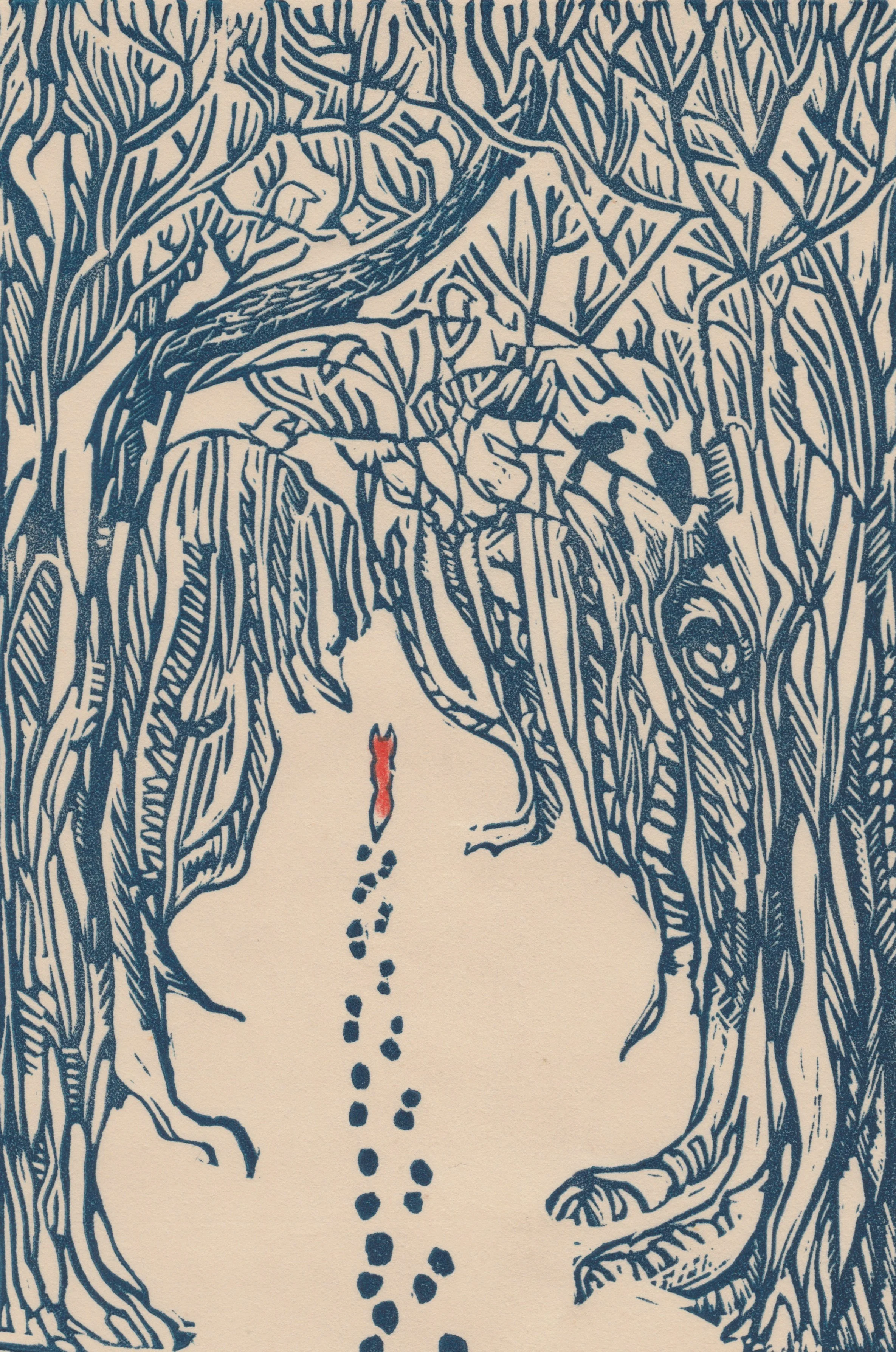 Fox in the Snow (Blue)