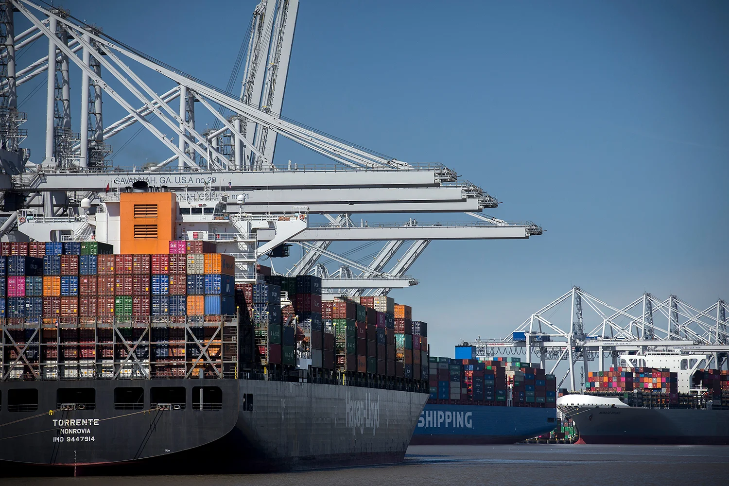 The Port of Savannah achieved an all-time high of 437,750 twenty-foot equivalent container units in August.Find print quality images here . (Georgia Ports Authority / Stephen B. Morton)