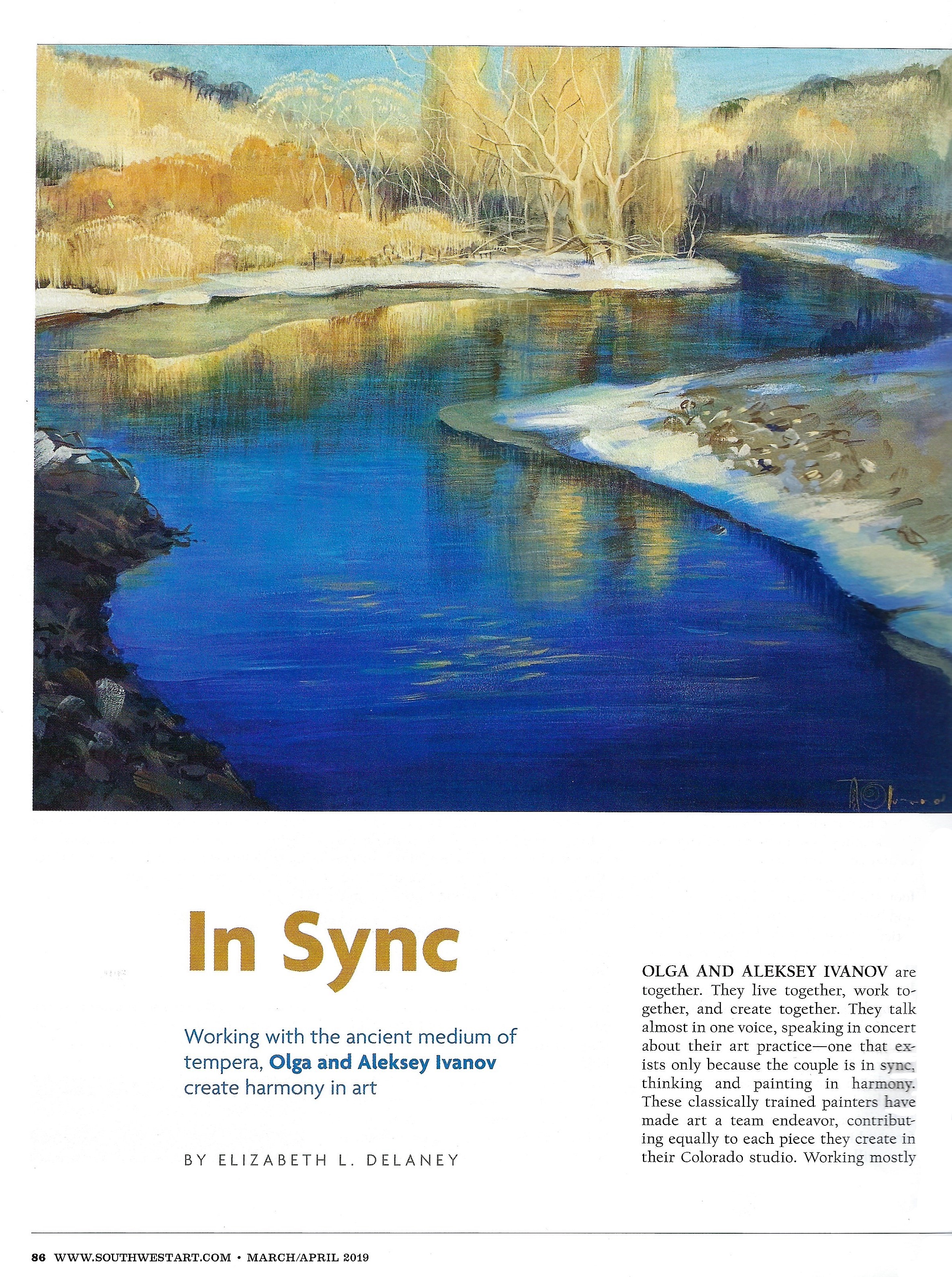 "Olga &amp; Aleksey Ivanov - In Sync" - Southwest Art, March 2019