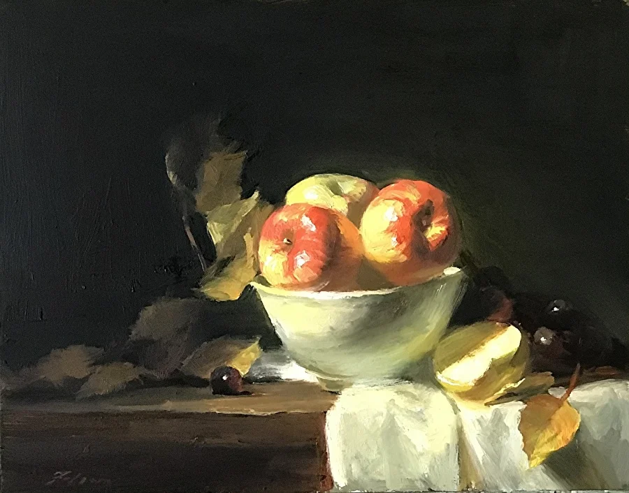 Apples in White Bowl
